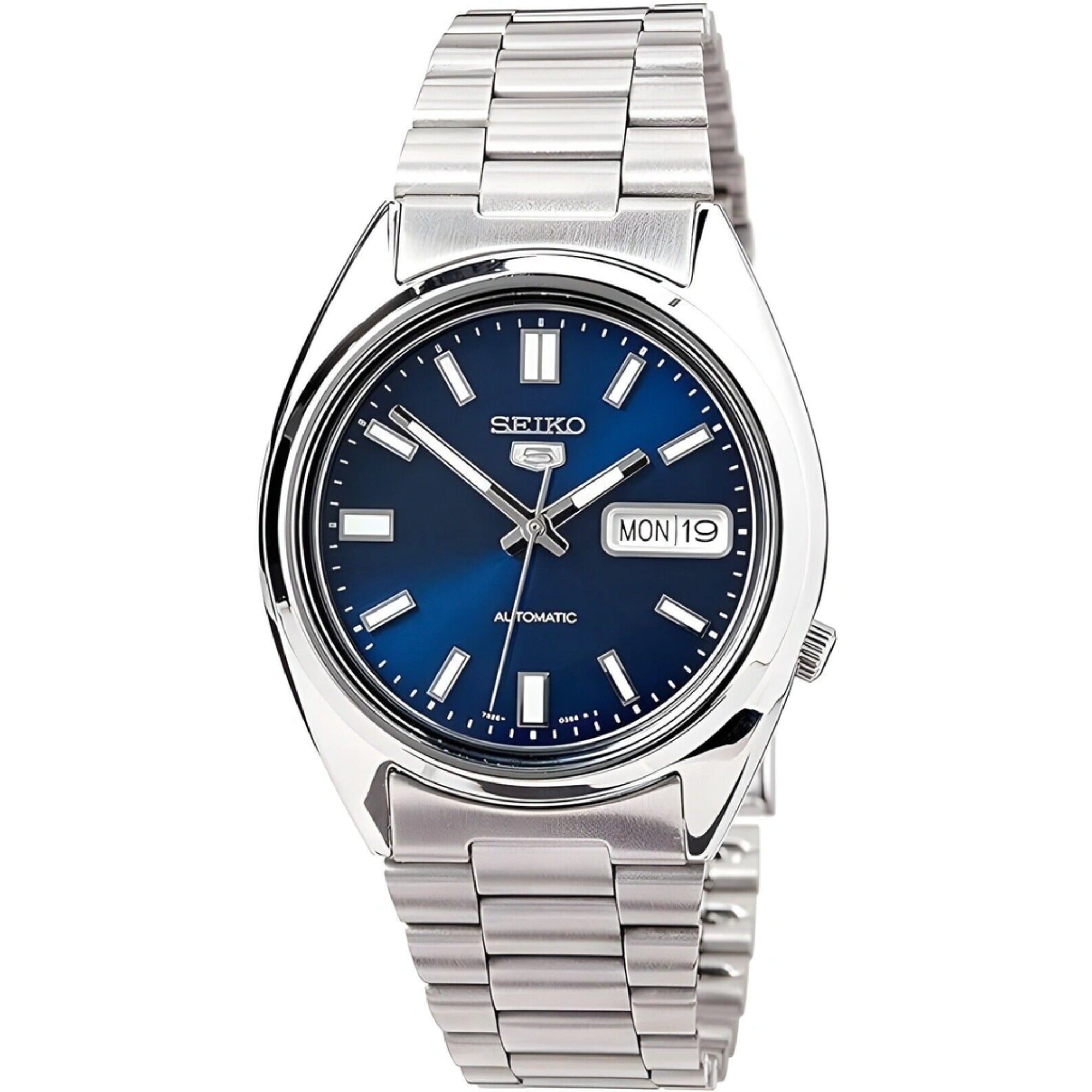 Seiko 5 Classic Automatic Blue Dial Steel Mens Watch SNXS77K1 - WatchNation