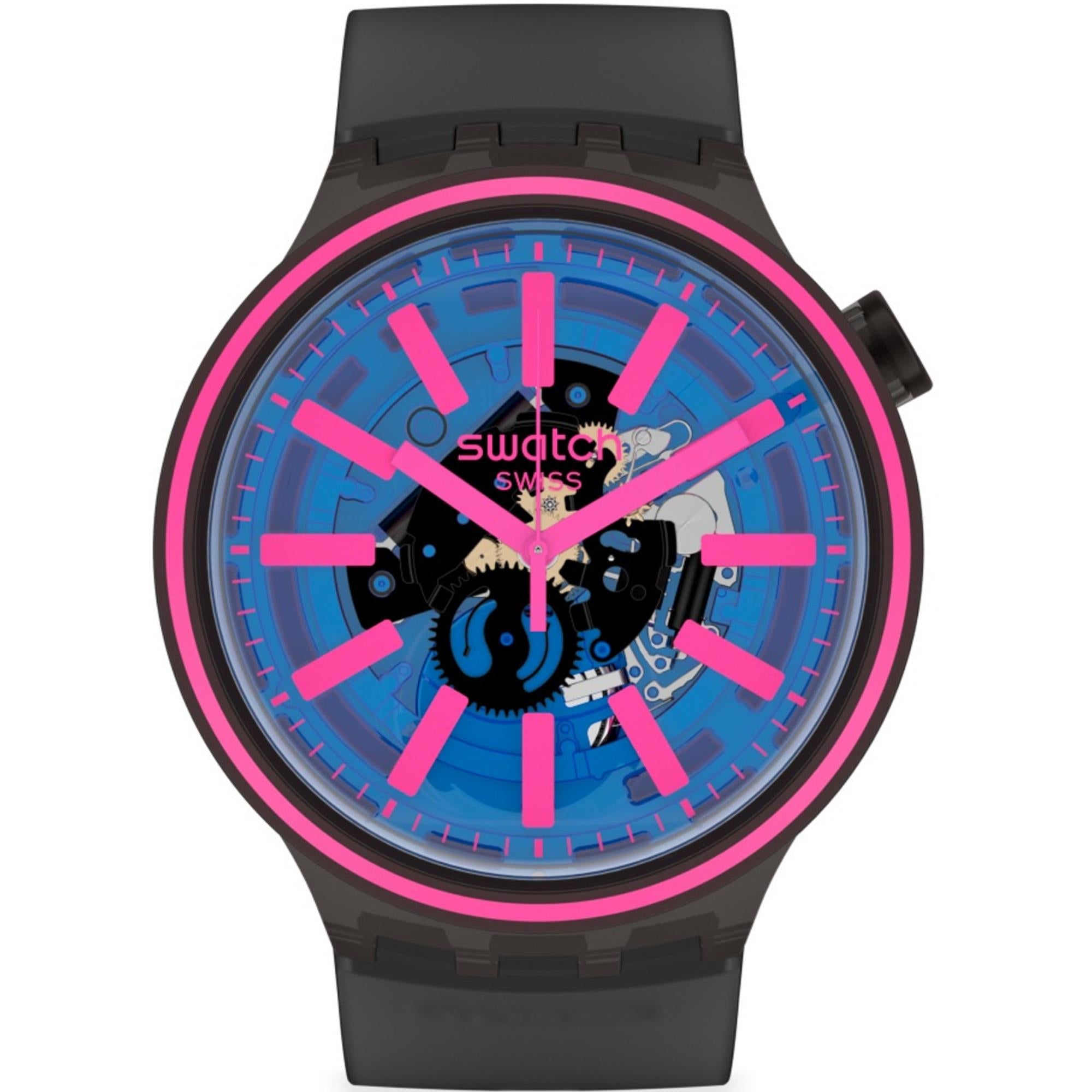 Swatch Big Bold Blue Taste Silicone Strap Unisex Watch SO27B111