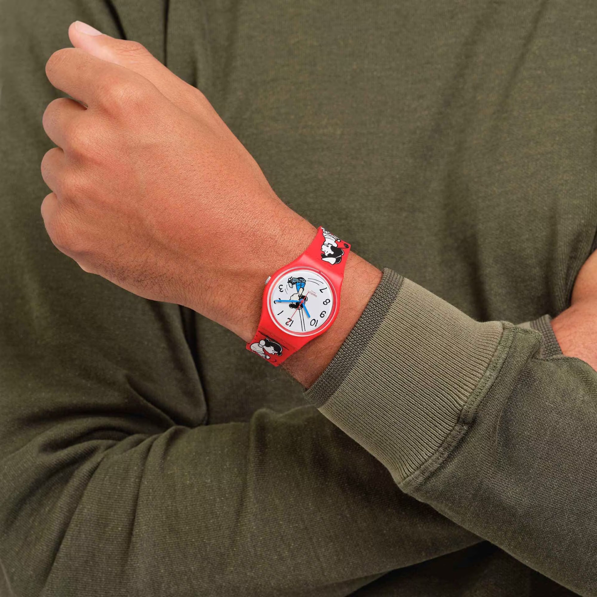 Swatch Originals 34mm White Dial Silicone Quartz Watch SO28Z106