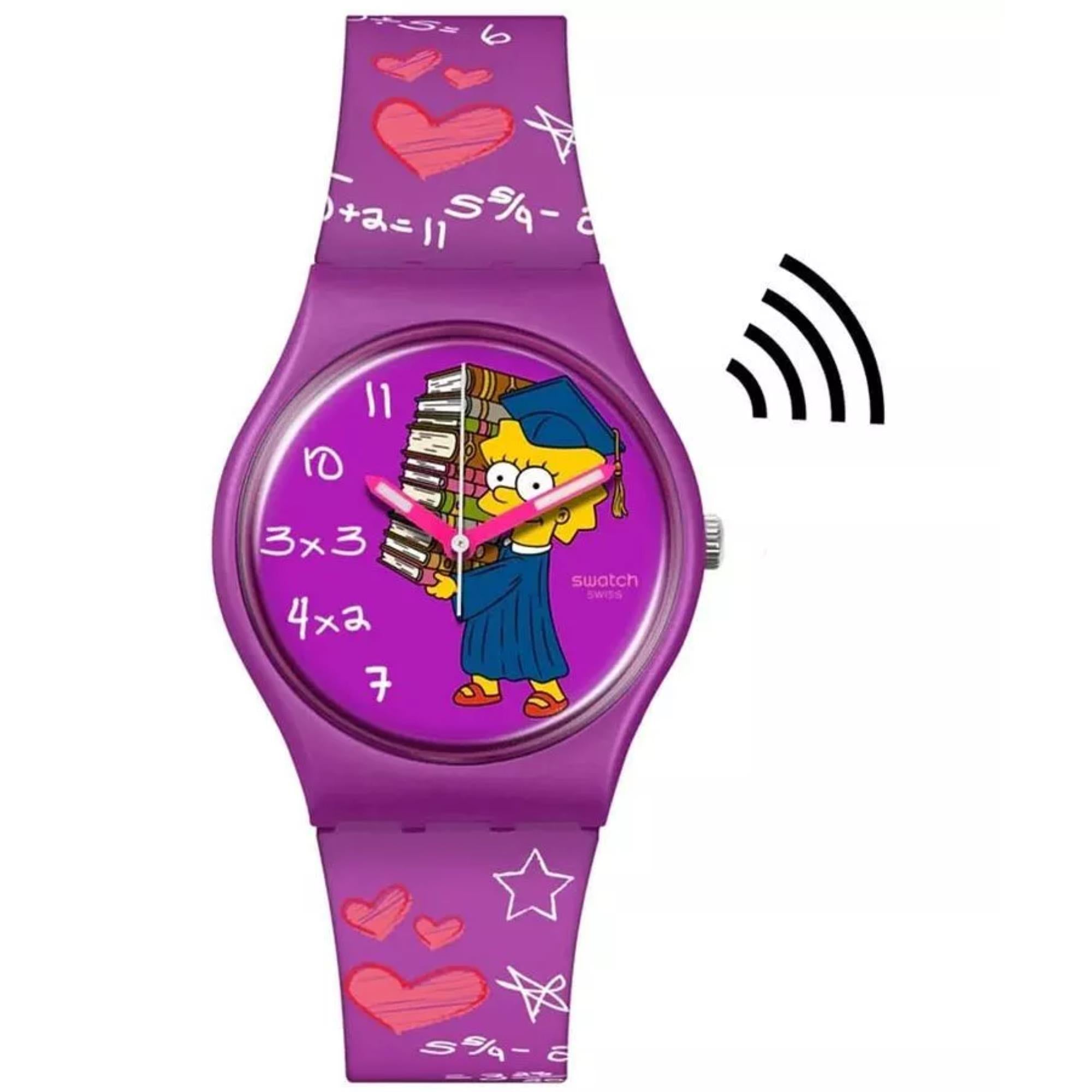 Swatch CLASS ACT PAY! Purple Dial Unisex Watch SO28Z119-5300