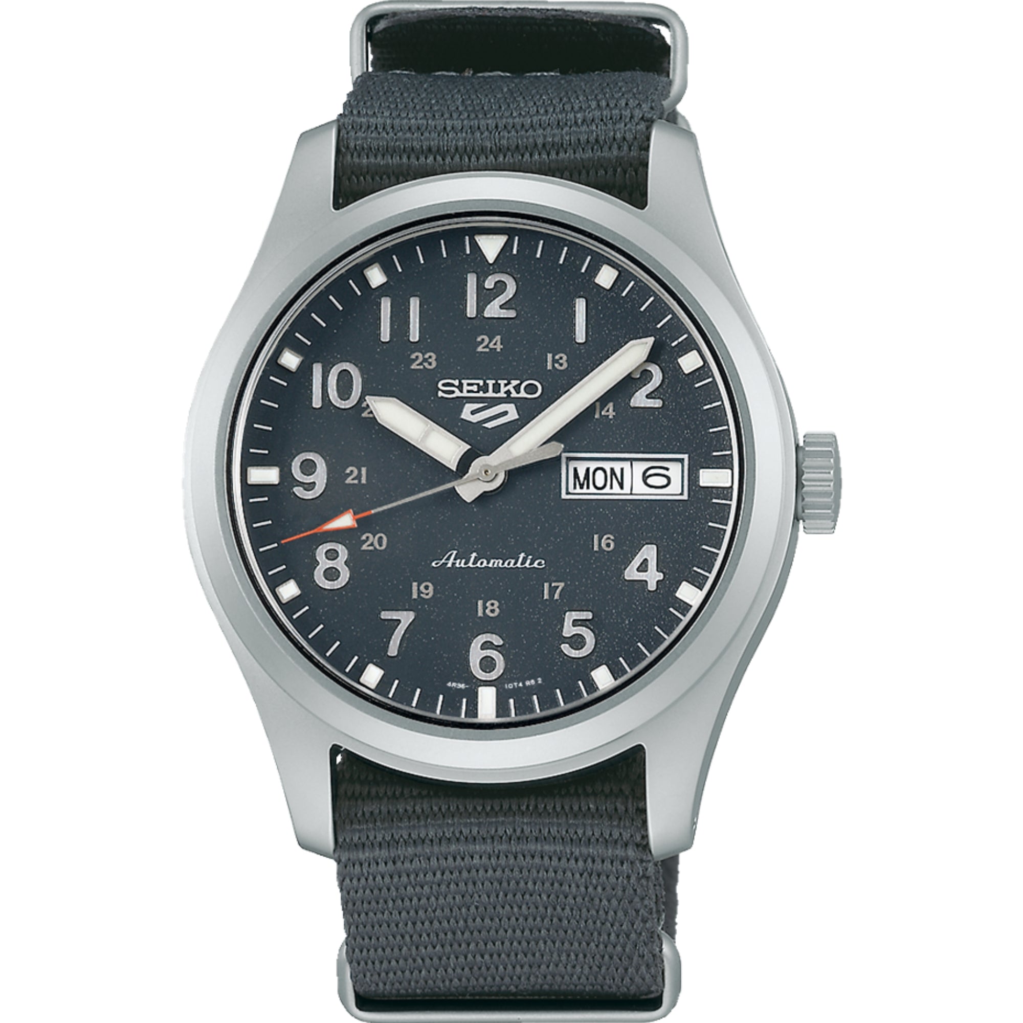 Seiko 5 Sports Field Watch Automatic Grey Dial Grey NATO Strap Men's Watch SRPG31K1