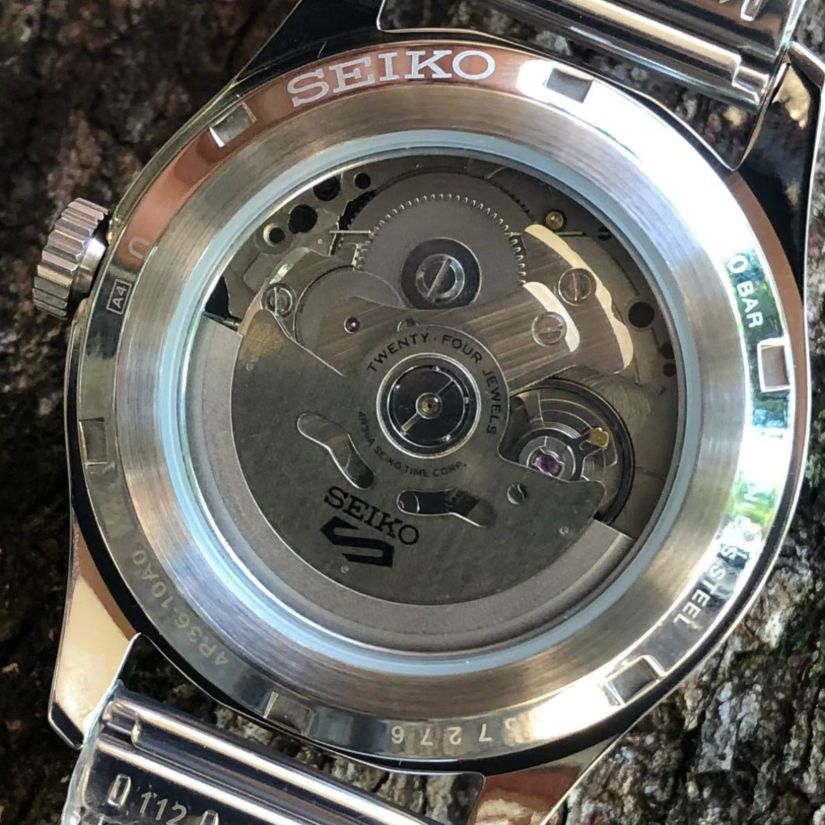 Seiko 5 Sports Flieger Pilot/Aviation Automatik Schwarze Zifferblatt Mailänder Armband Herren Uhr SRPH23K1