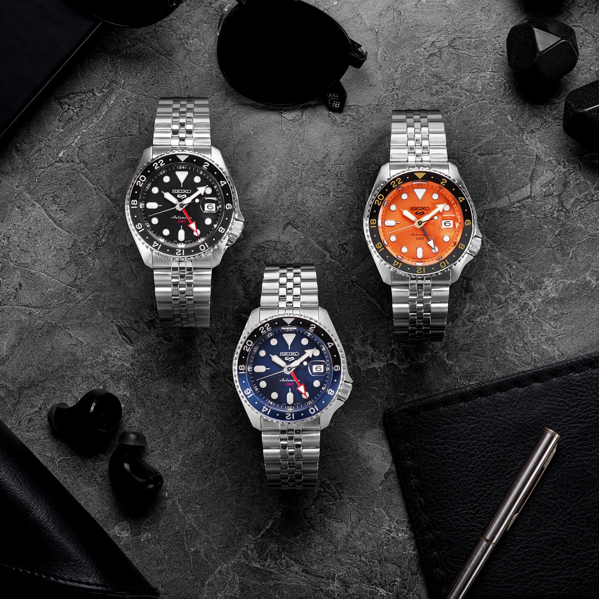 Seiko 5 Sports GMT 'Mikan Oranges Zifferblatt SKX Neuinterpretation Herren Uhr SSK005K1