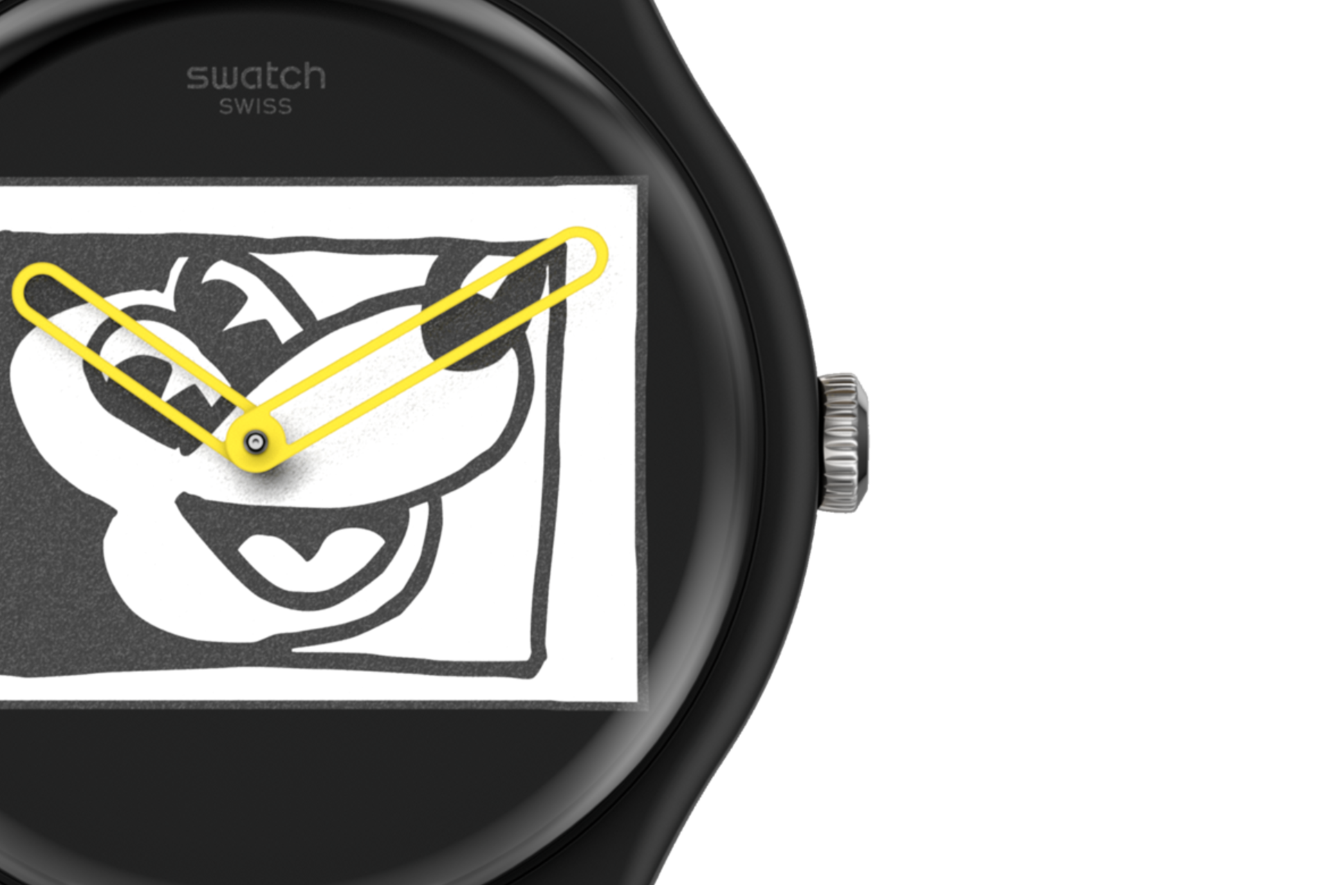Swatch Originals 41mm Black Dial Silicone Quartz Watch SUOZ337