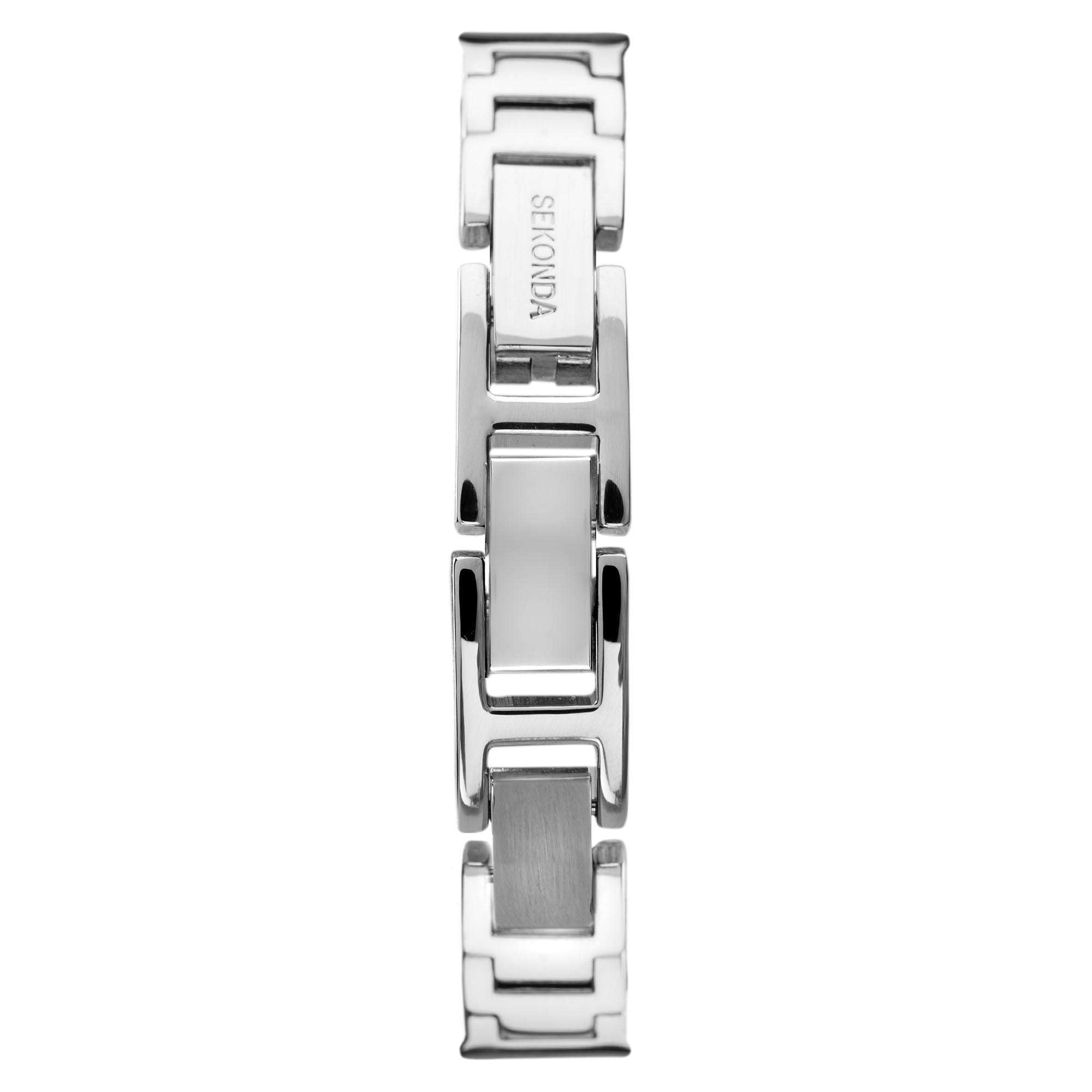 Seksy Rocks Quartz Silbernes Zifferblatt Silbernes Messing Armband Damen Uhr 40039