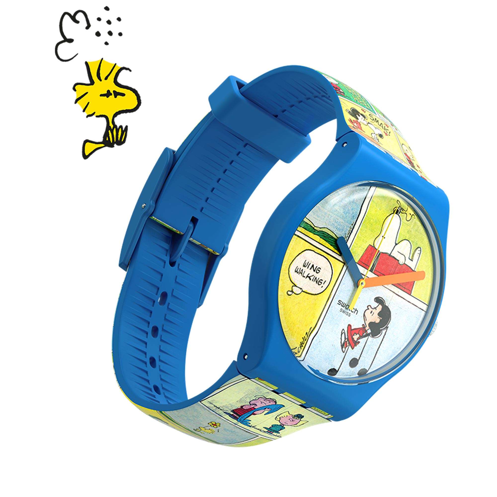 Swatch Peanuts Smak! Snoopy Multi-coloured Dial Silicone Strap Watch SO29Z108