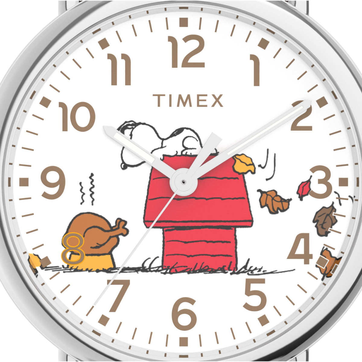 Timex Peanuts 40mm White Dial Leather Quartz Watch TW2W44300