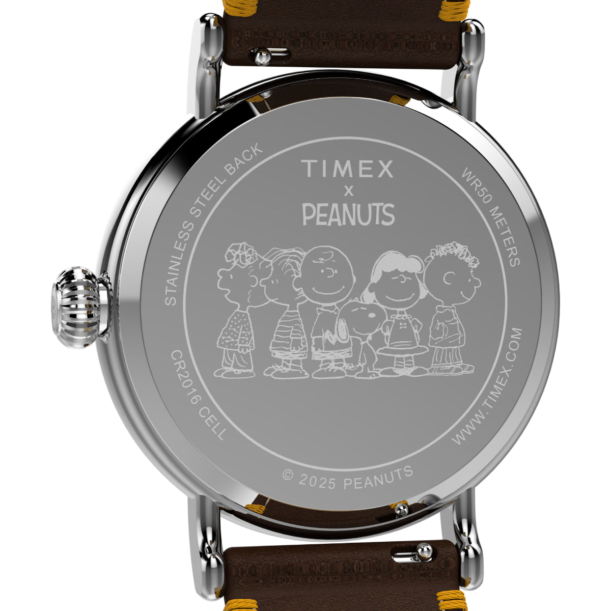 Timex Peanuts 40mm White Dial Leather Quartz Watch TW2W44300