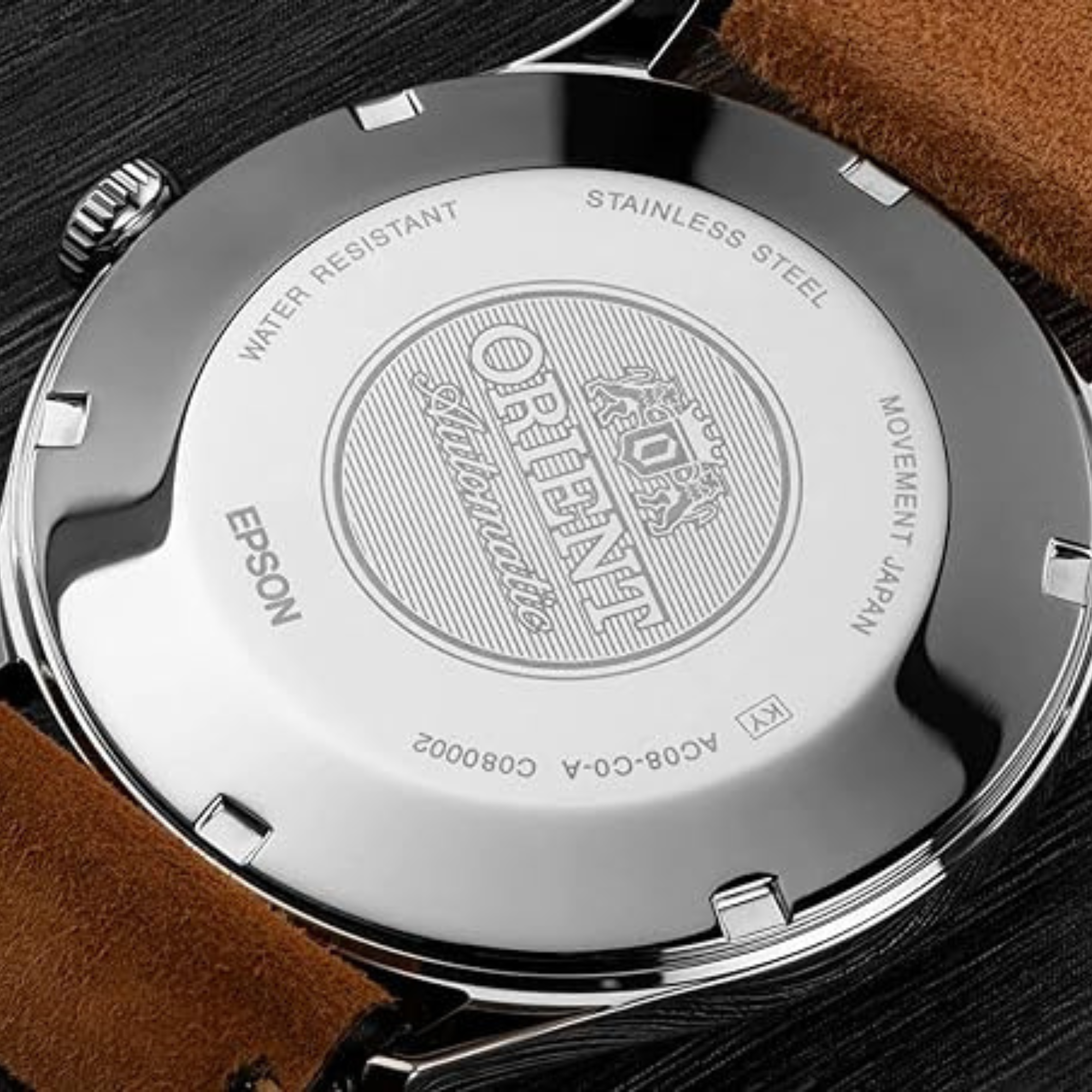 Orient Bambino 42mm Grey Dial Leather Mens Automatic Watch FAC08003A0