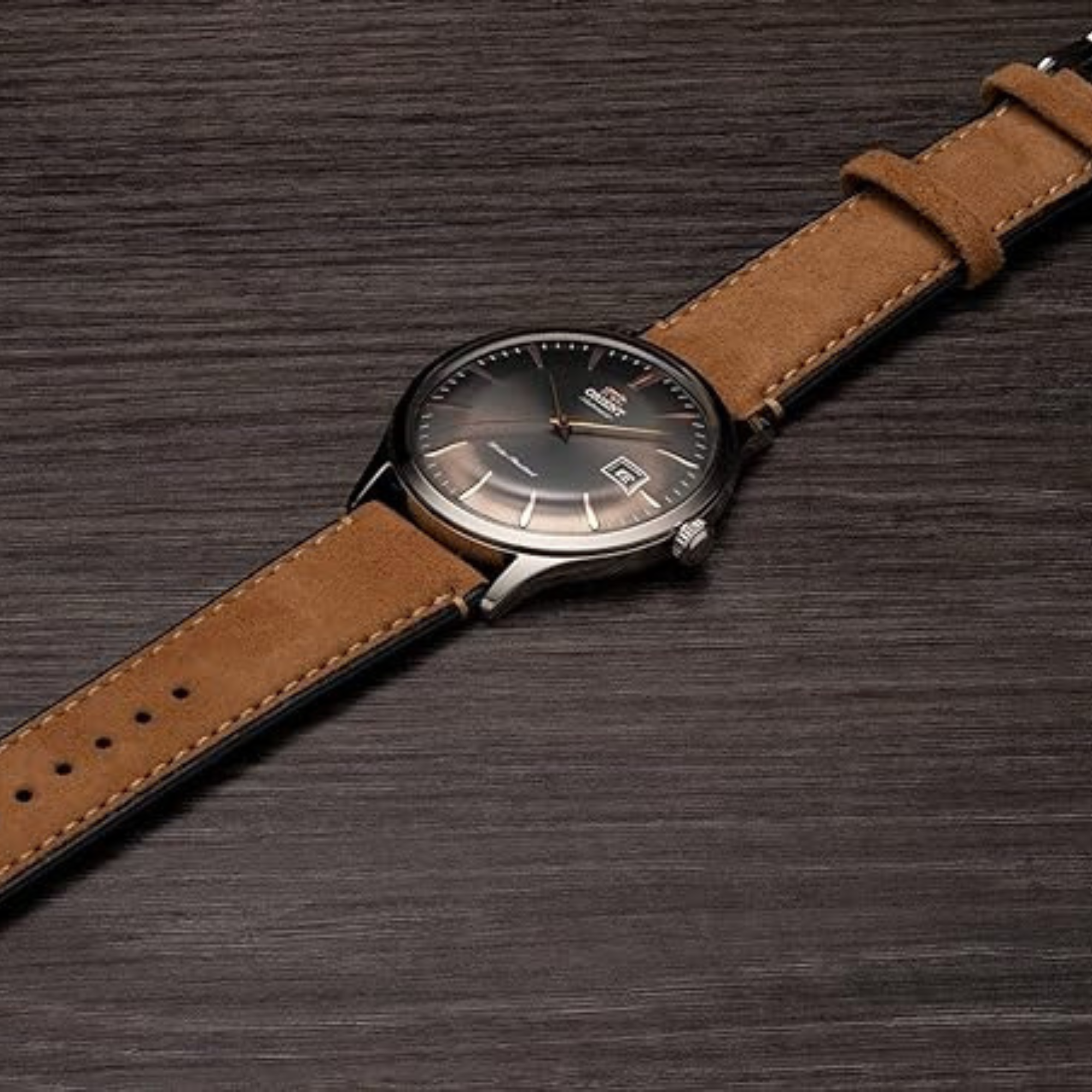 Orient Bambino 42mm Grey Dial Leather Mens Automatic Watch FAC08003A0
