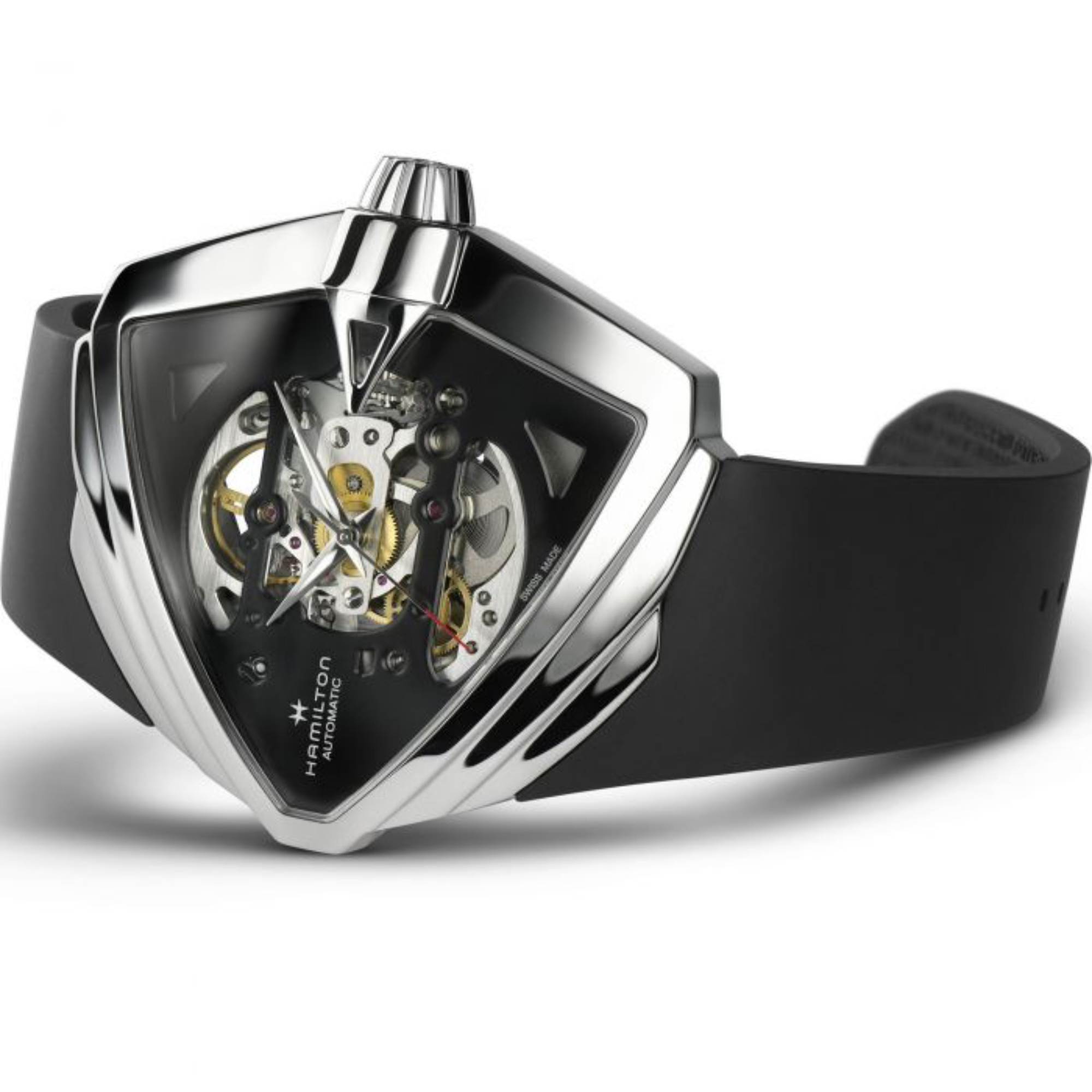 Hamilton Ventura 46mm XXL Skeleton Black Dial Rubber Mens Automatic Watch H24625330