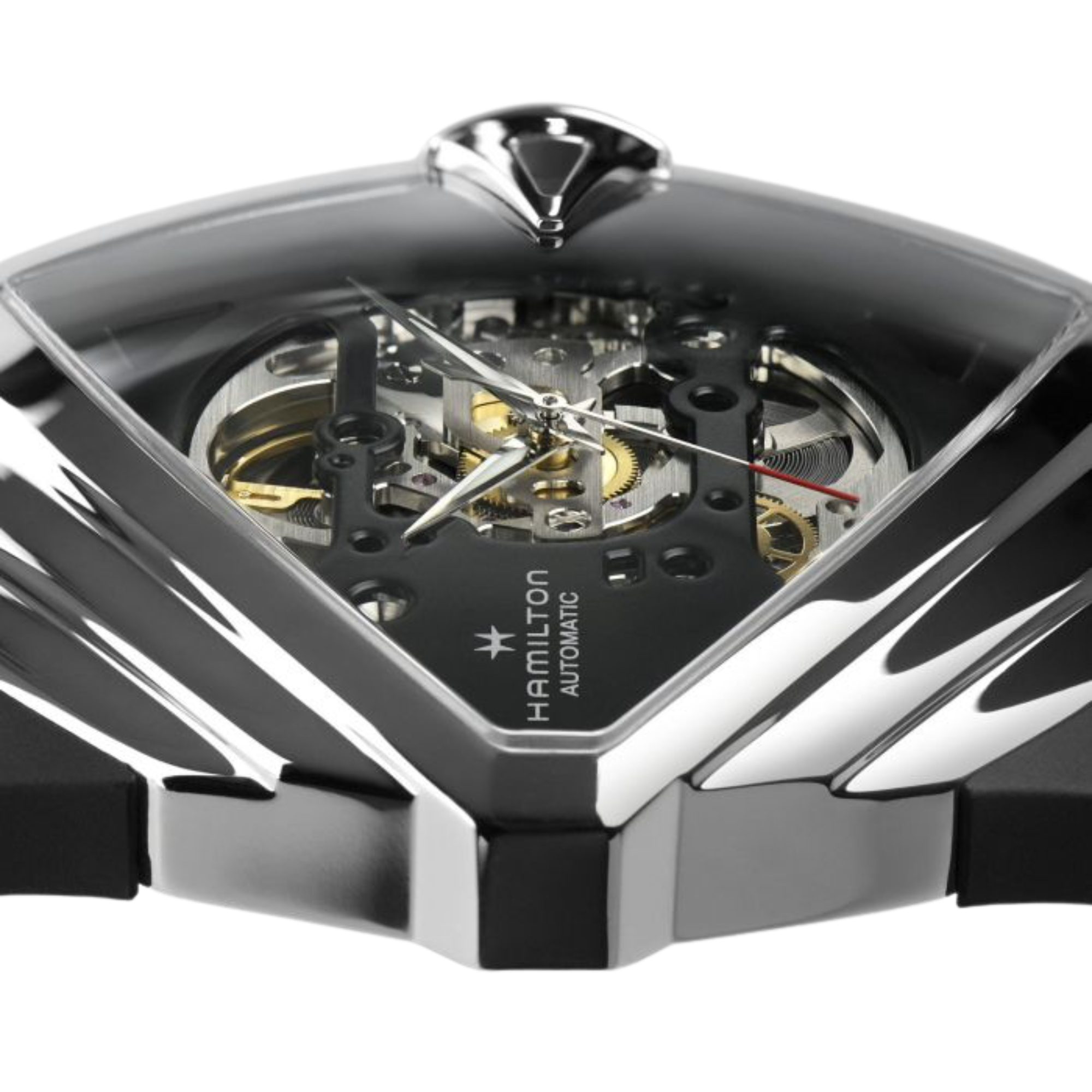 Hamilton Ventura 46mm XXL Skeleton Black Dial Rubber Mens Automatic Watch H24625330