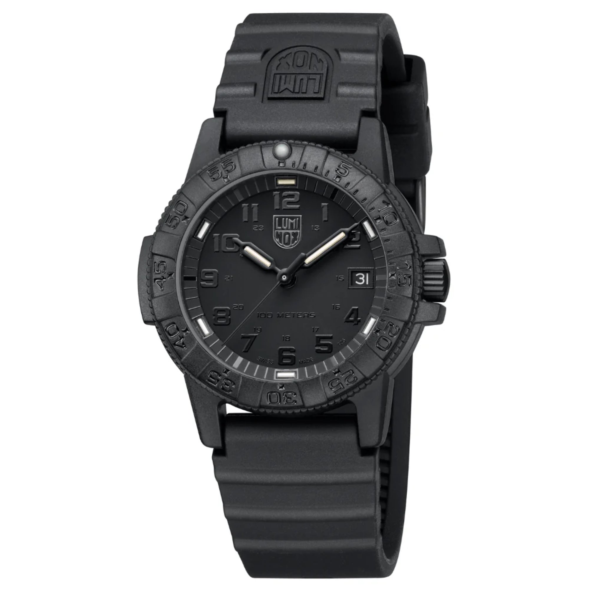 Luminox Leatherback Sea Turtle 39mm Quarz-Uhr mit schwarzem Zifferblatt und Silikonarmband XS.0301.BO.L