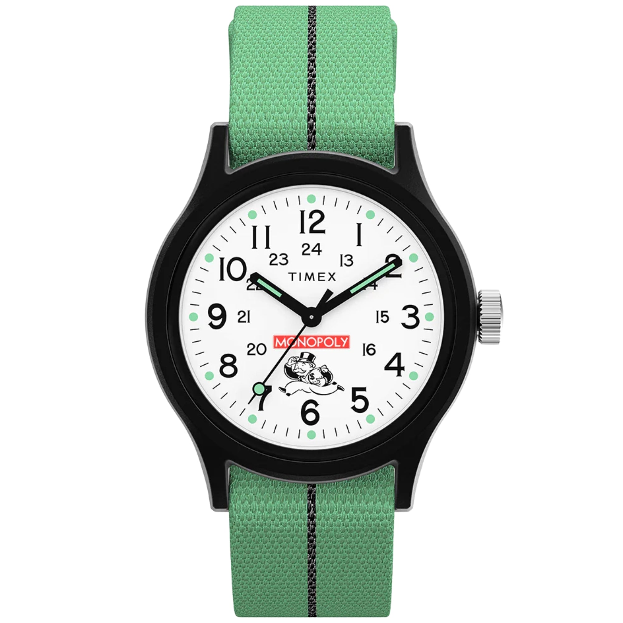 Timex Lab 36mm Weißes Zifferblatt Textil Herren Quarz Uhr TW2Y47100