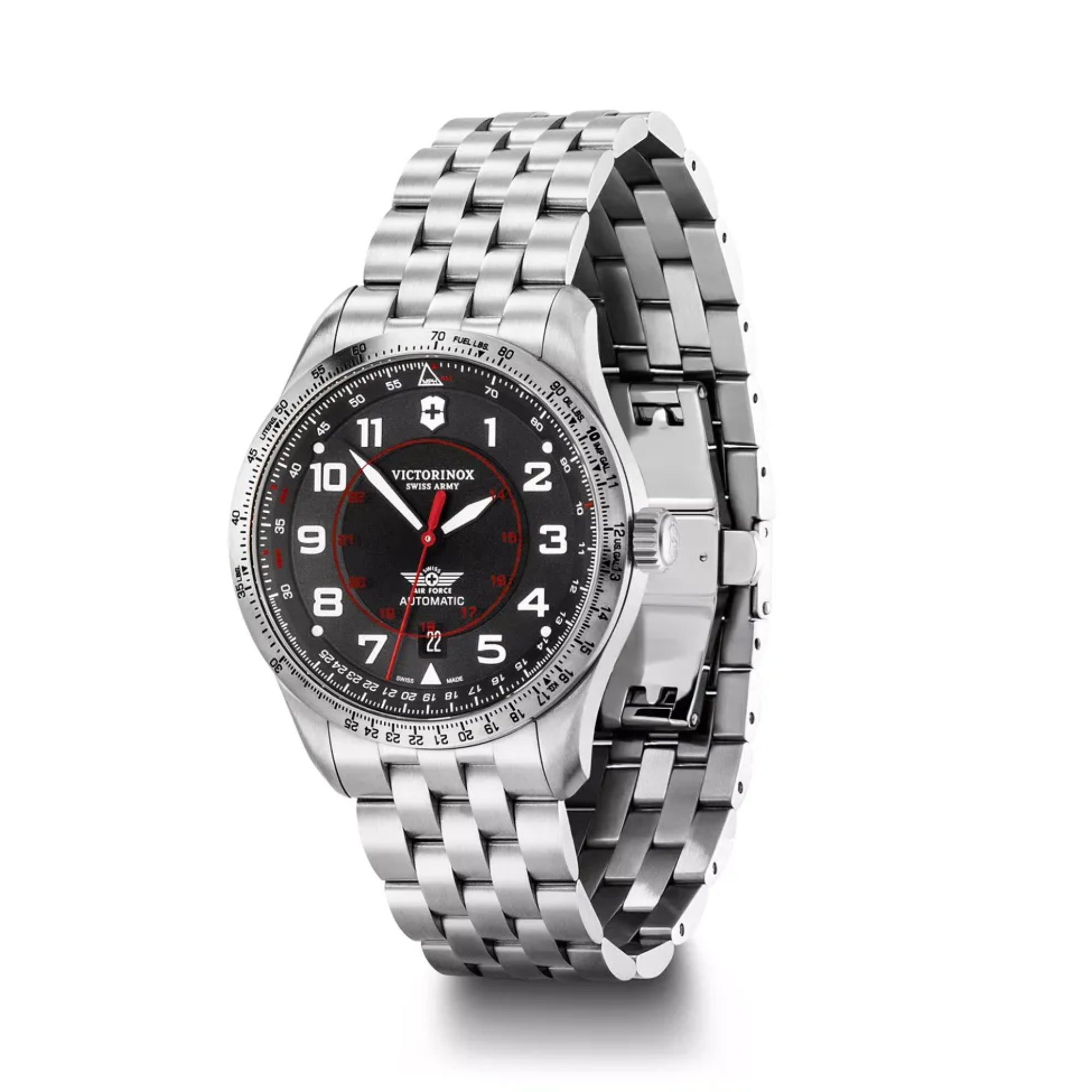 Victorinox Airboss 42mm Schwarzes Zifferblatt Stahl Herren Automatik Uhr 241888