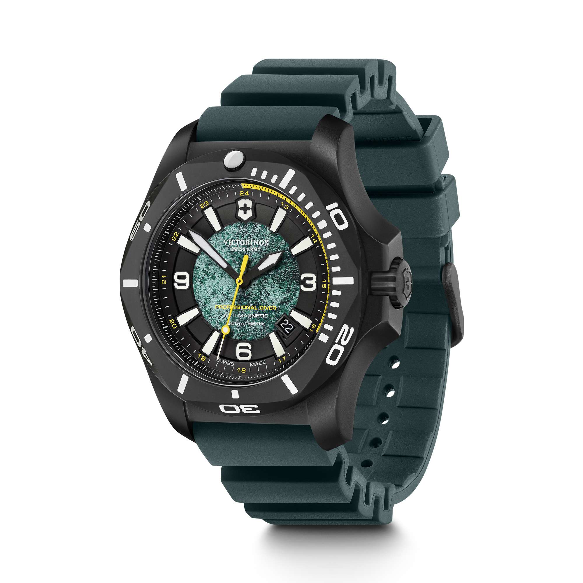 Victorinox I.N.O.X 45mm Professionelle Taucher Limited Edition Schwarzes Zifferblatt Gummi Herren Quarz Uhr 241957.1