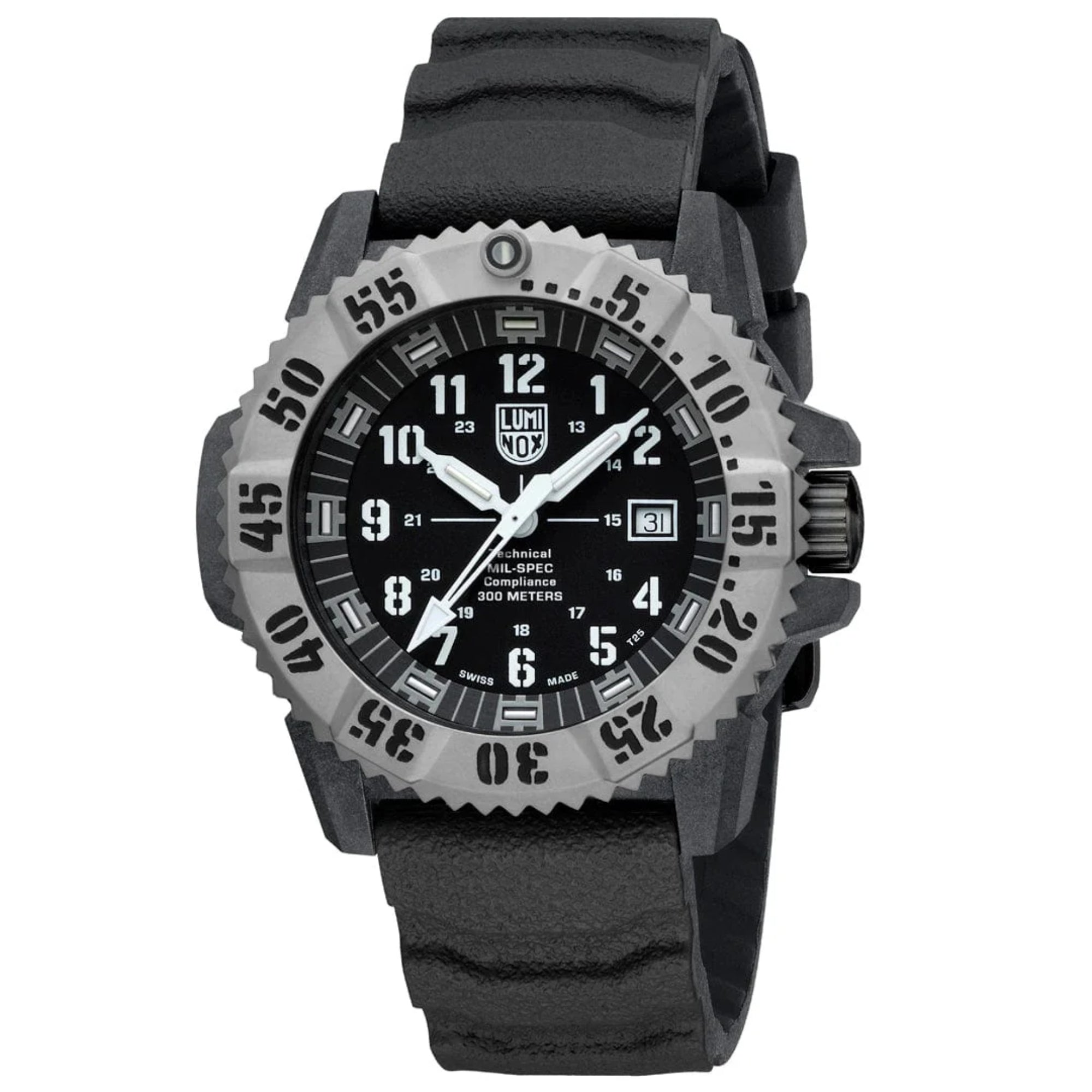 Luminox MIL-SPEC 46mm Schwarzes Zifferblatt Gummi Herren Quarz Uhr Set XL.3351.1.SET