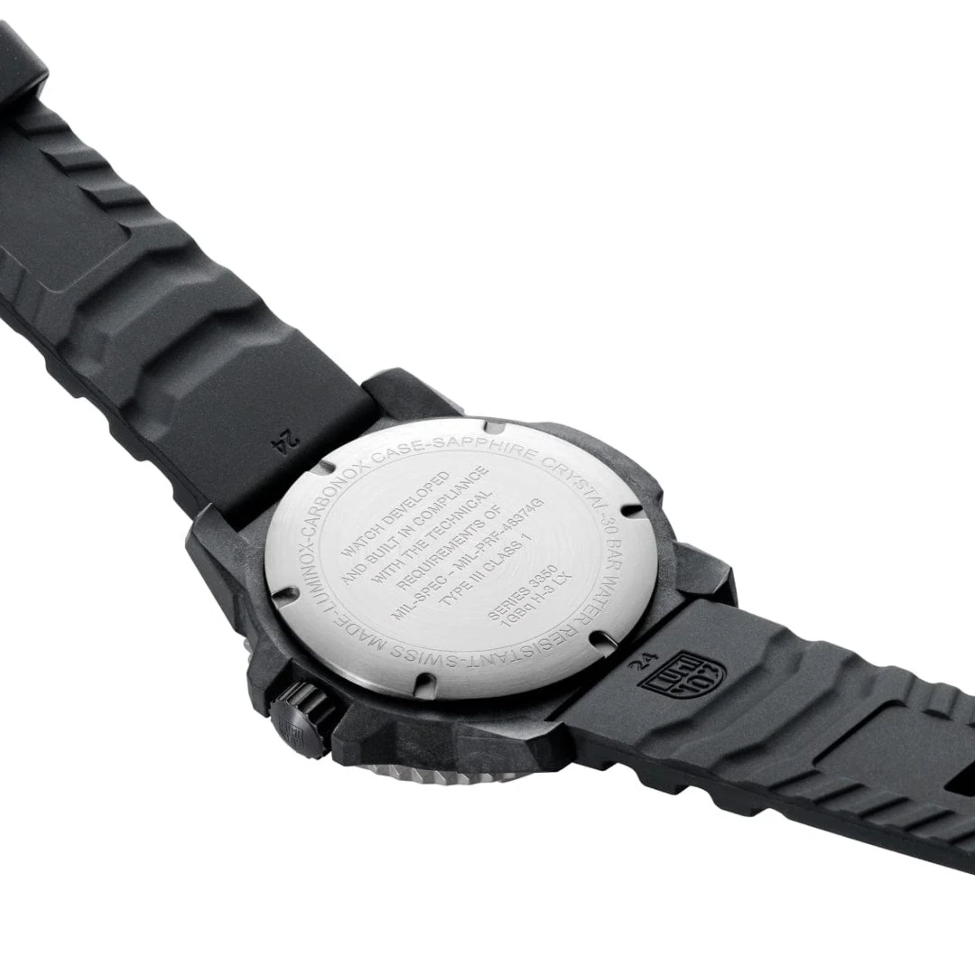 Luminox MIL-SPEC 46mm Schwarzes Zifferblatt Gummi Herren Quarz Uhr Set XL.3351.1.SET