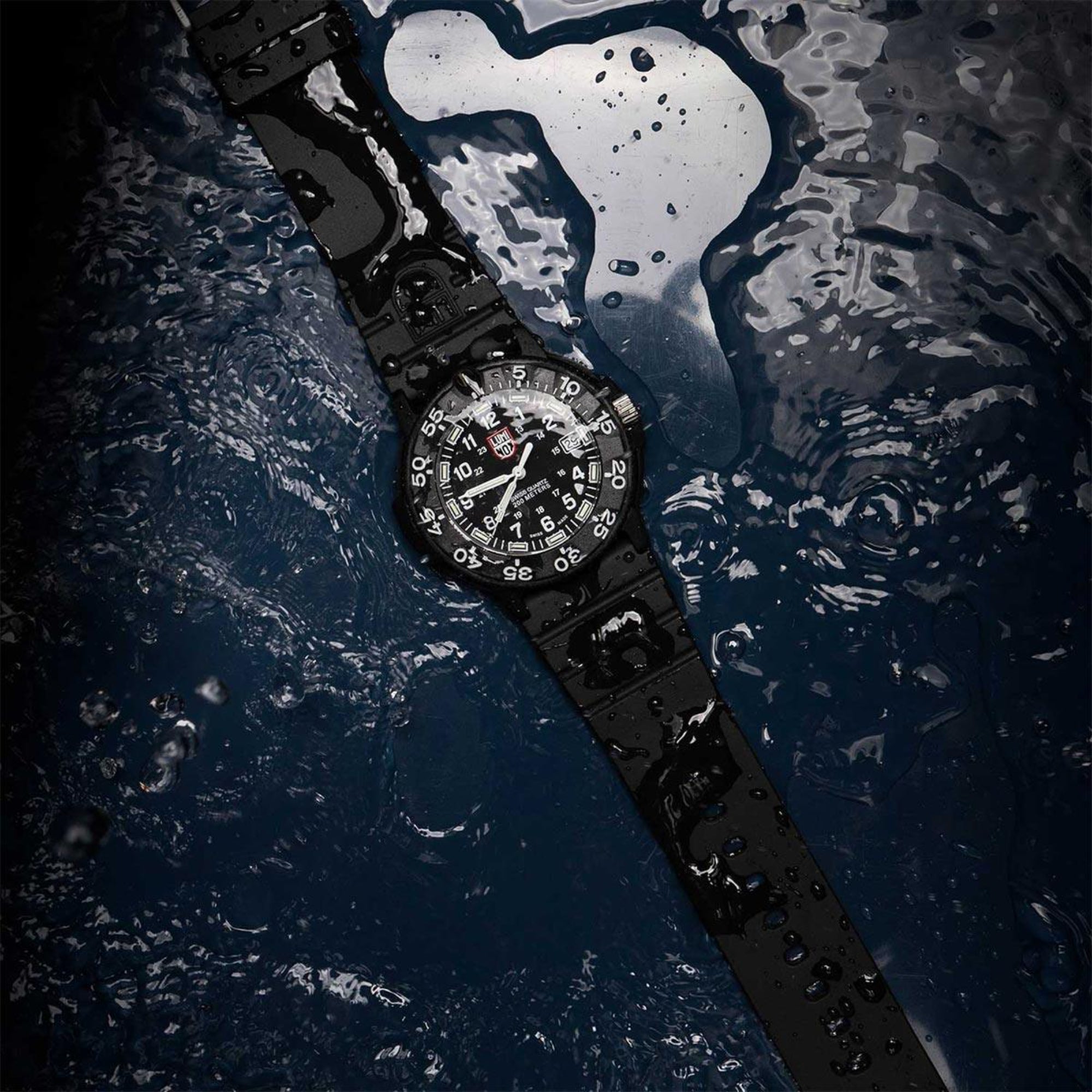 Luminox Navy Seal 43mm Black Dial Rubber Mens Quartz Watch XS.3001.Fl