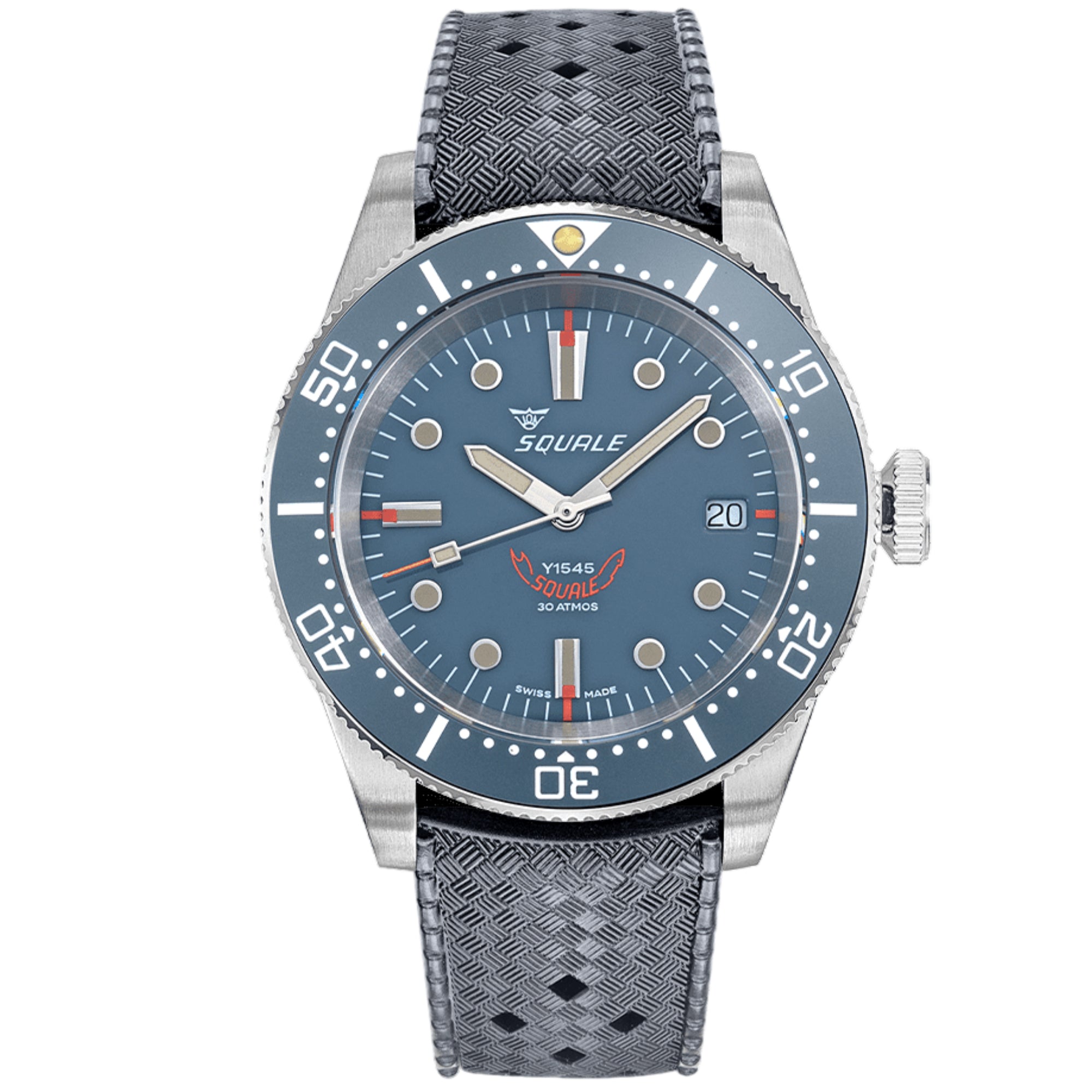 Squale 1545 Automatik Graues Zifferblatt Gummiband Herrenarmbanduhr 1545GG.HTG