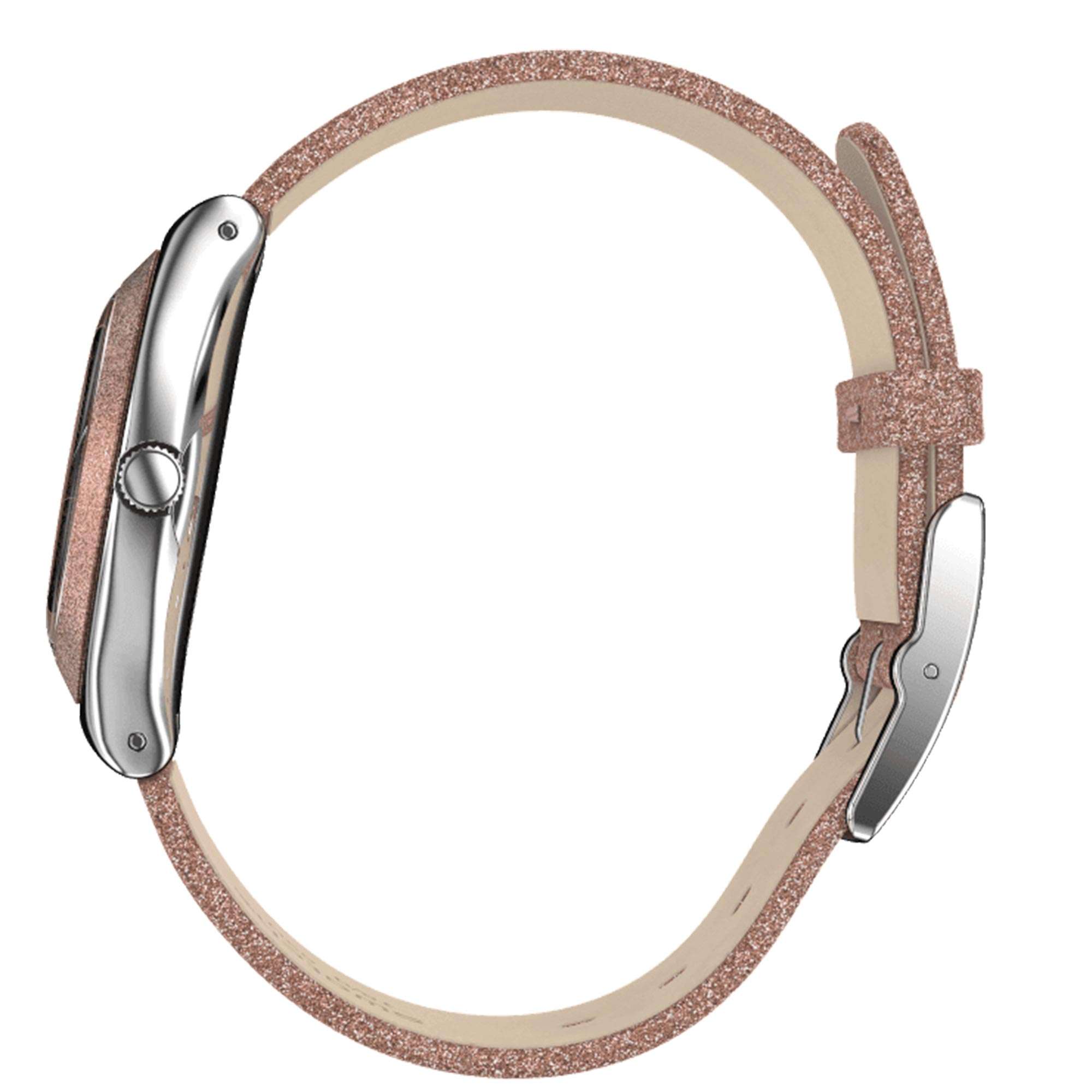 Swatch Rose Sparkle Quartz Pink Dial Synthetic Strap Ladies Watch YLS220