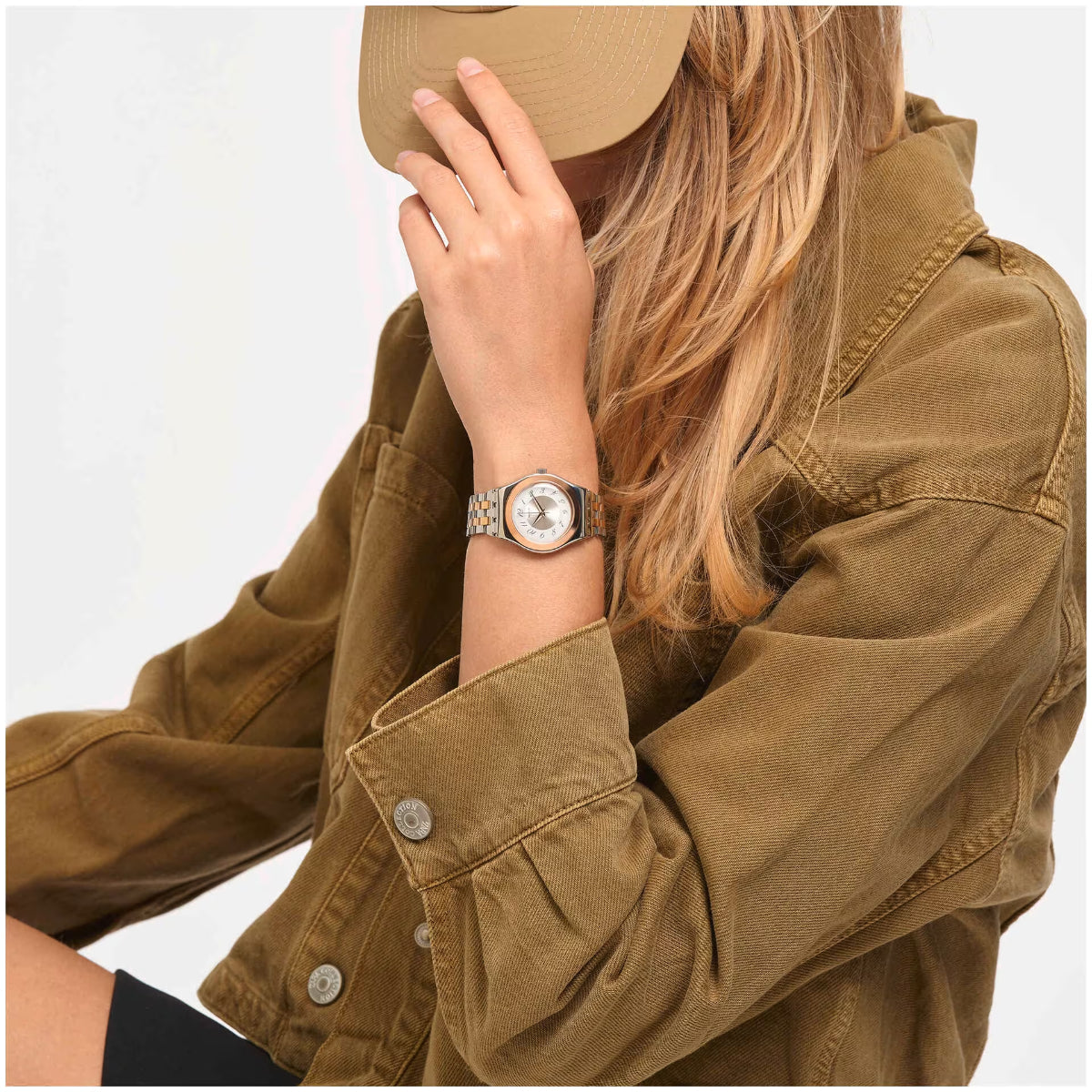 Swatch Irony Midimix White Dial Steel Strap Ladies Watch YLS454G