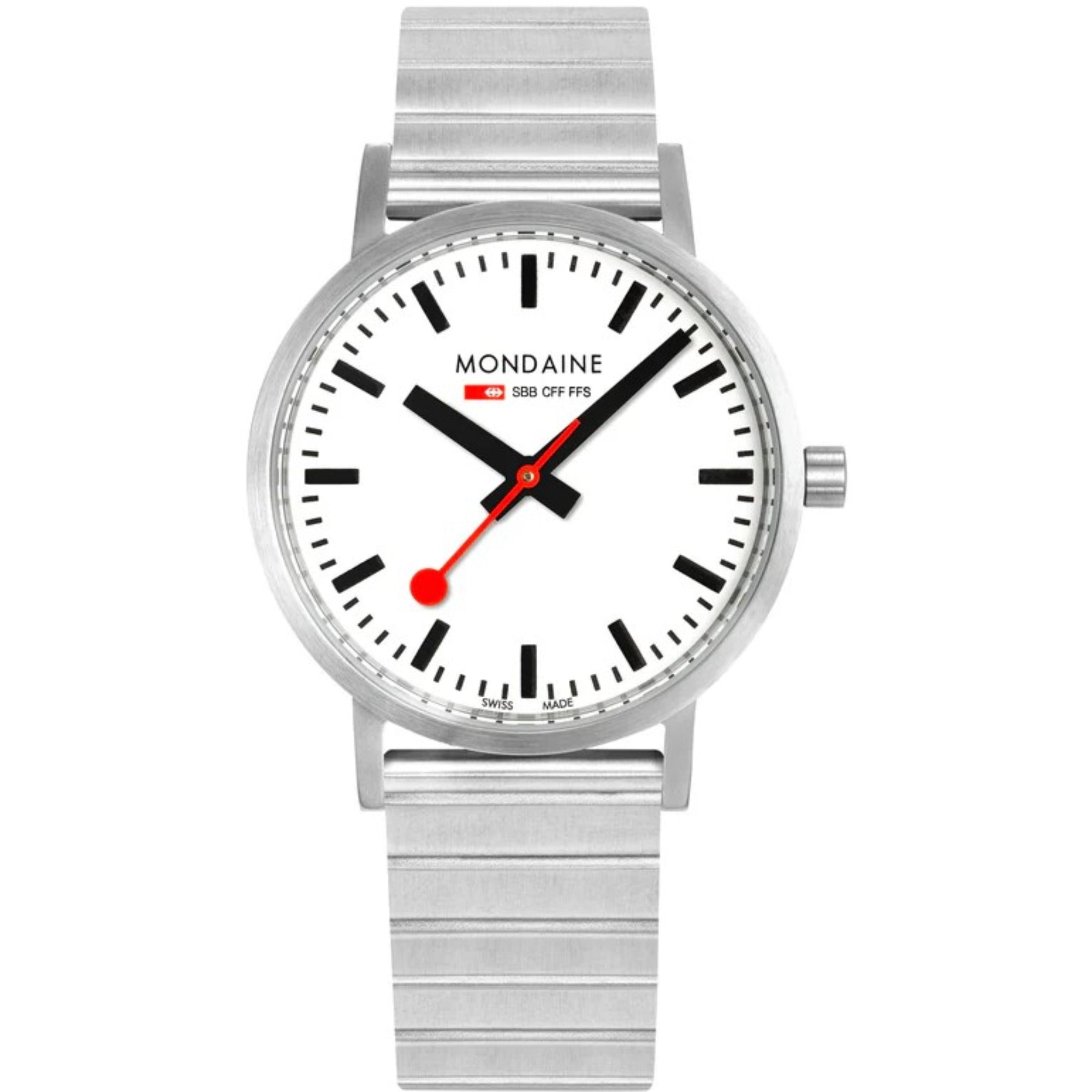 Mondaine Classic Quartz Weißes Zifferblatt Edelstahlarmband Herren Uhr A660.30360.16SBJ