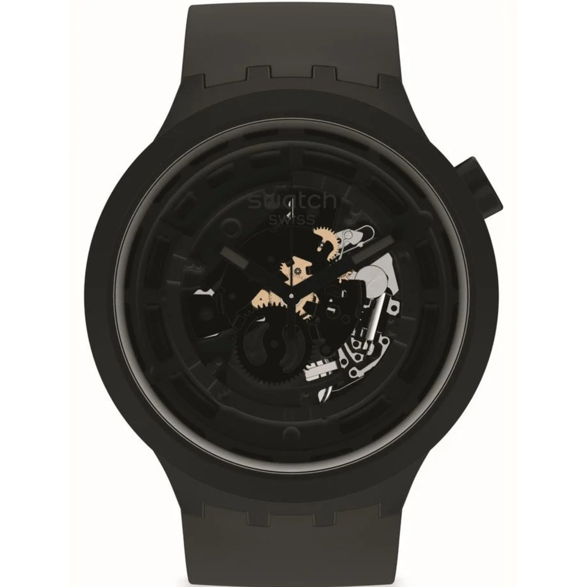 Swatch Big Bold Next Quarz Schwarze BioCeramic Silikon Uhr SB03B100