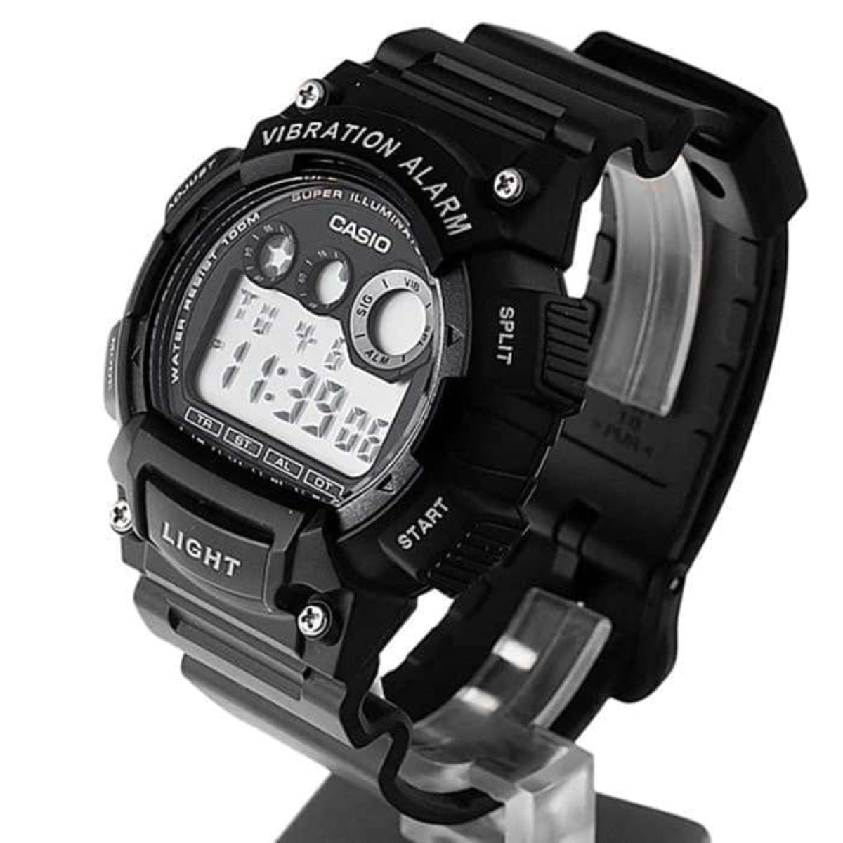 Casio Collection Quarz Digital Schwarzes Harzarmband Uhr W-735H-1AVEF