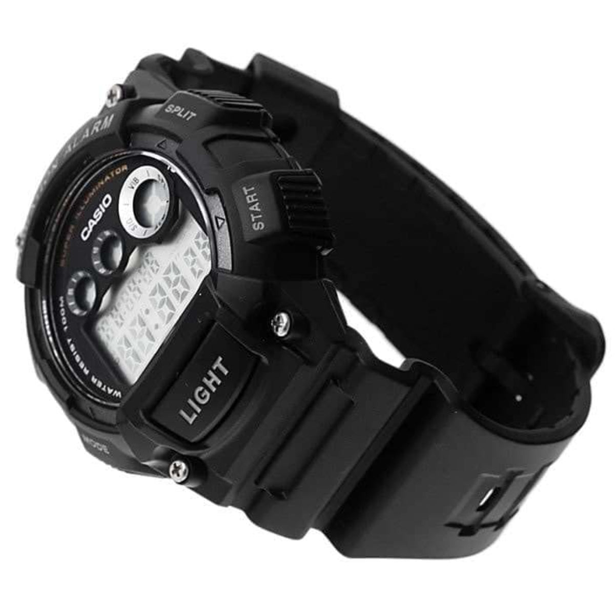 Casio Collection Quarz Digital Schwarzes Harzarmband Uhr W-735H-1AVEF