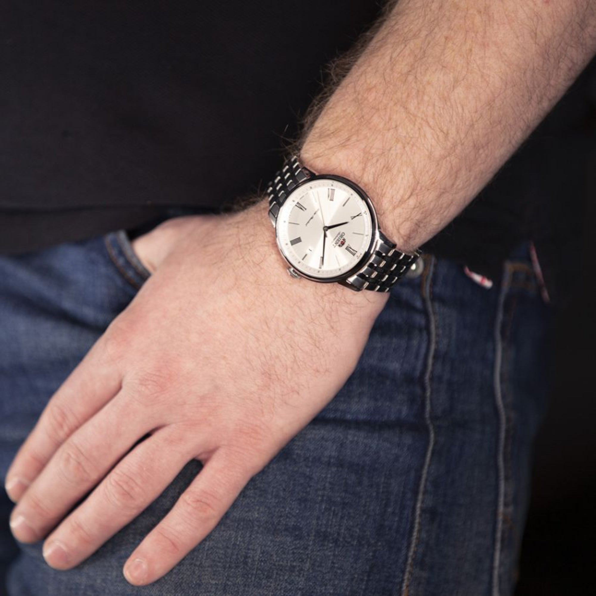 Orient Contemporary 42mm Silver Dial Steel Mens Automatic Watch RA-AC0J04S10B