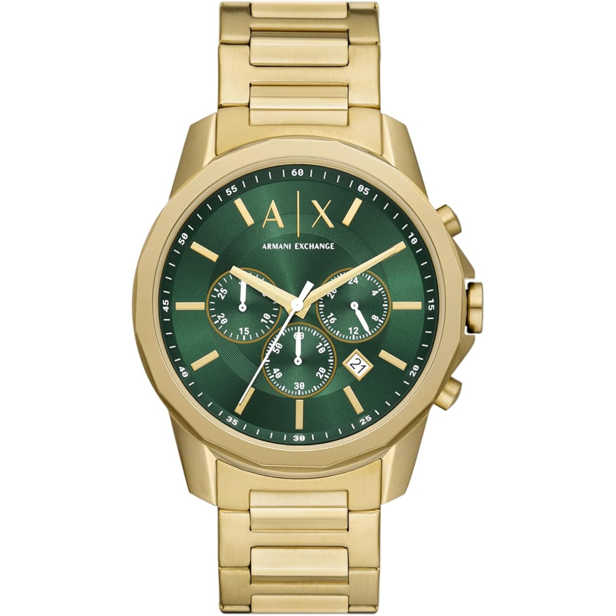 Armani Exchange Banks 44mm Chronograph Grünes Zifferblatt Stahl Herren Quarz Uhr AX1746