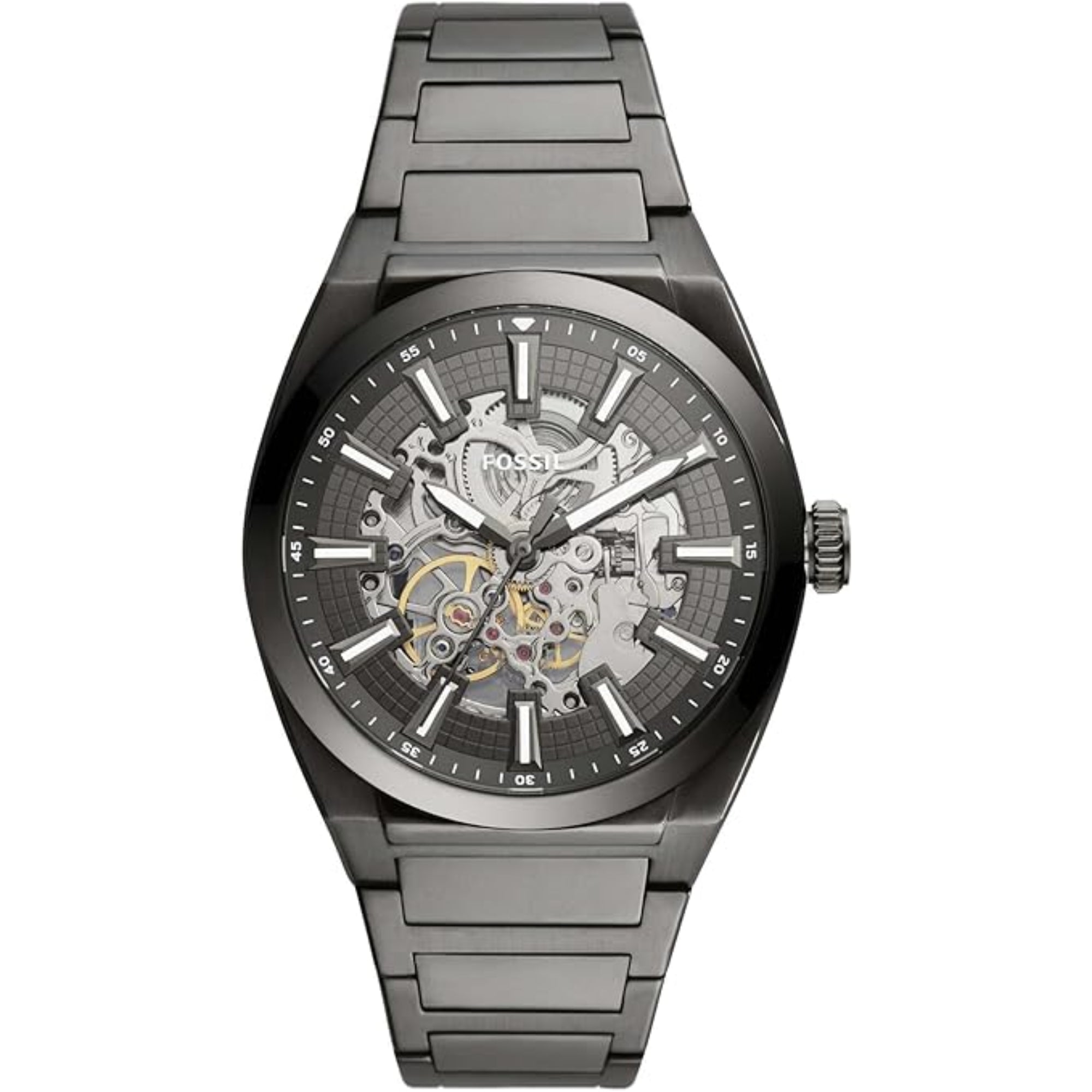 Fossil Everett Automatic Grey Dial Steel Strap Men's Watch ME3206