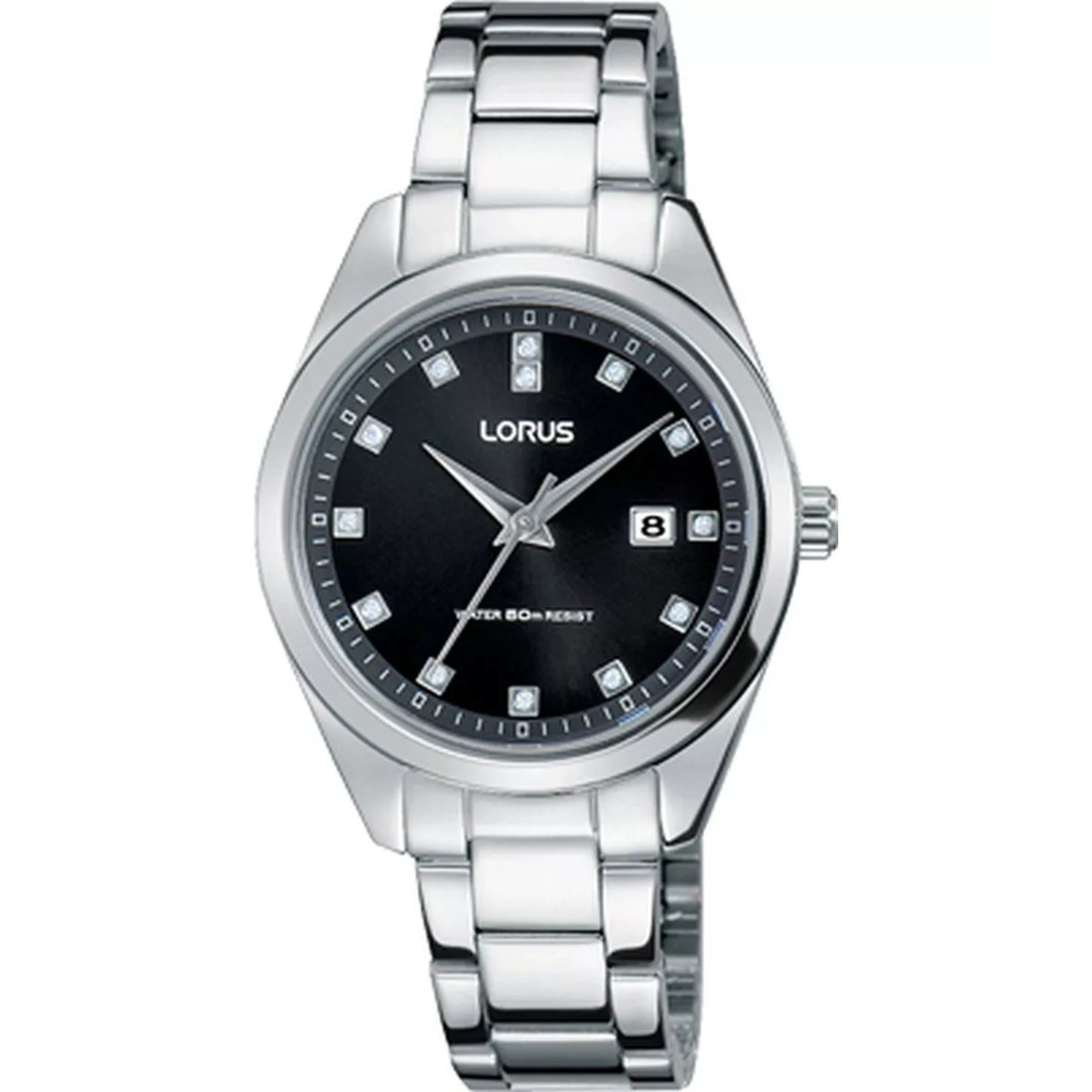 Lorus Dress Stainless Steel Black Sunray Dial Women's Watch RJ243BX9 - WatchNation