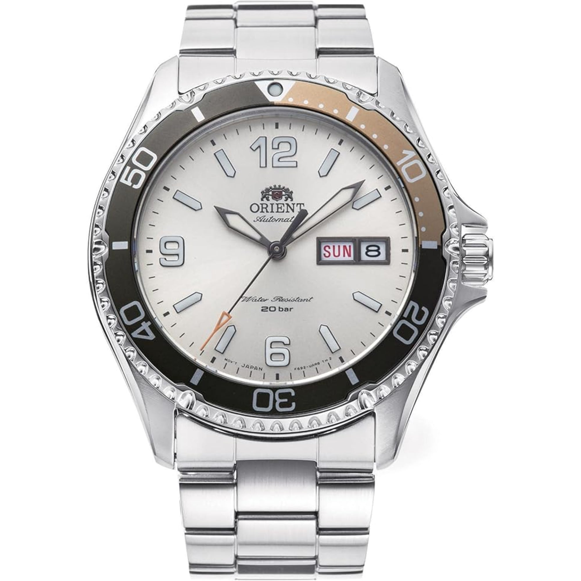 Orient Mako 42mm Ivory Dial Steel Mens Automatic Watch RA-AA0821S39B