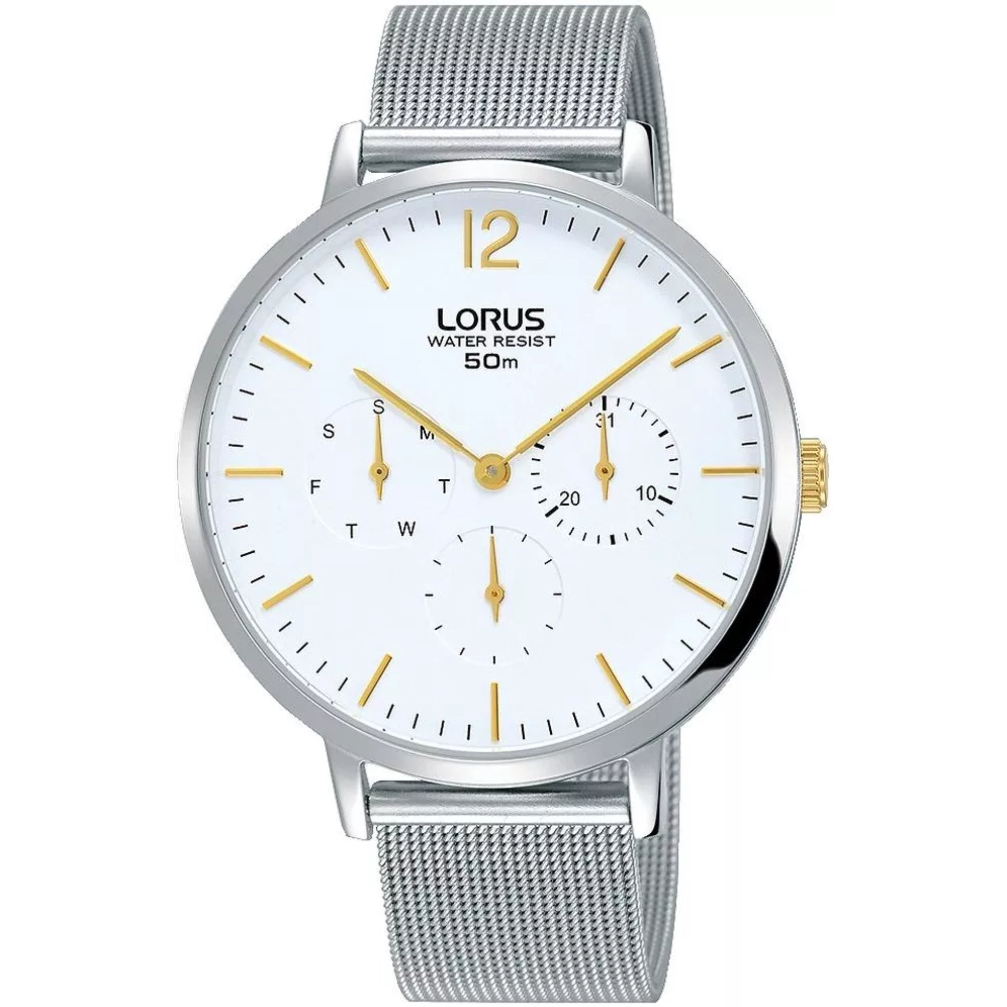 Lorus Dress Silver Mesh White Dial Women's Watch RP689CX9 - WatchNation