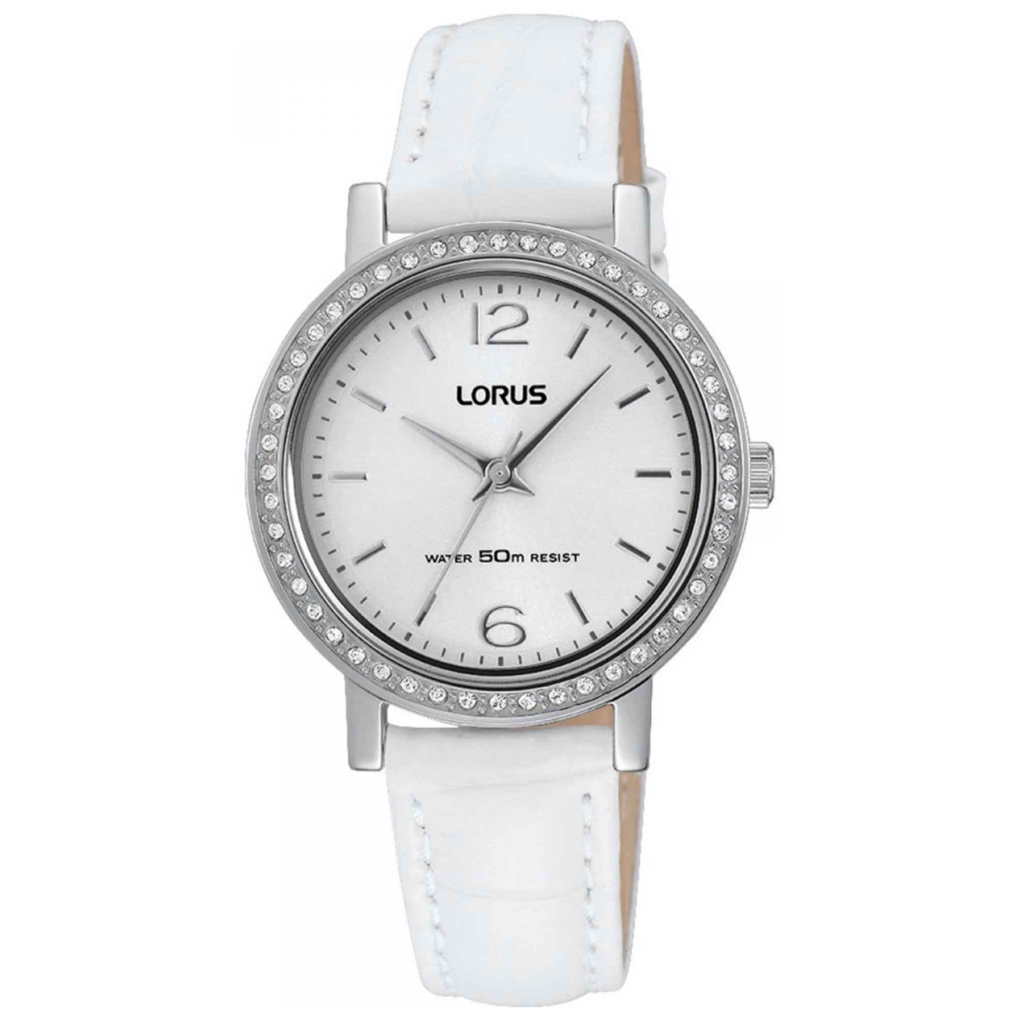 Lorus Dress White Leather Strap Ladies Watch - WatchNation