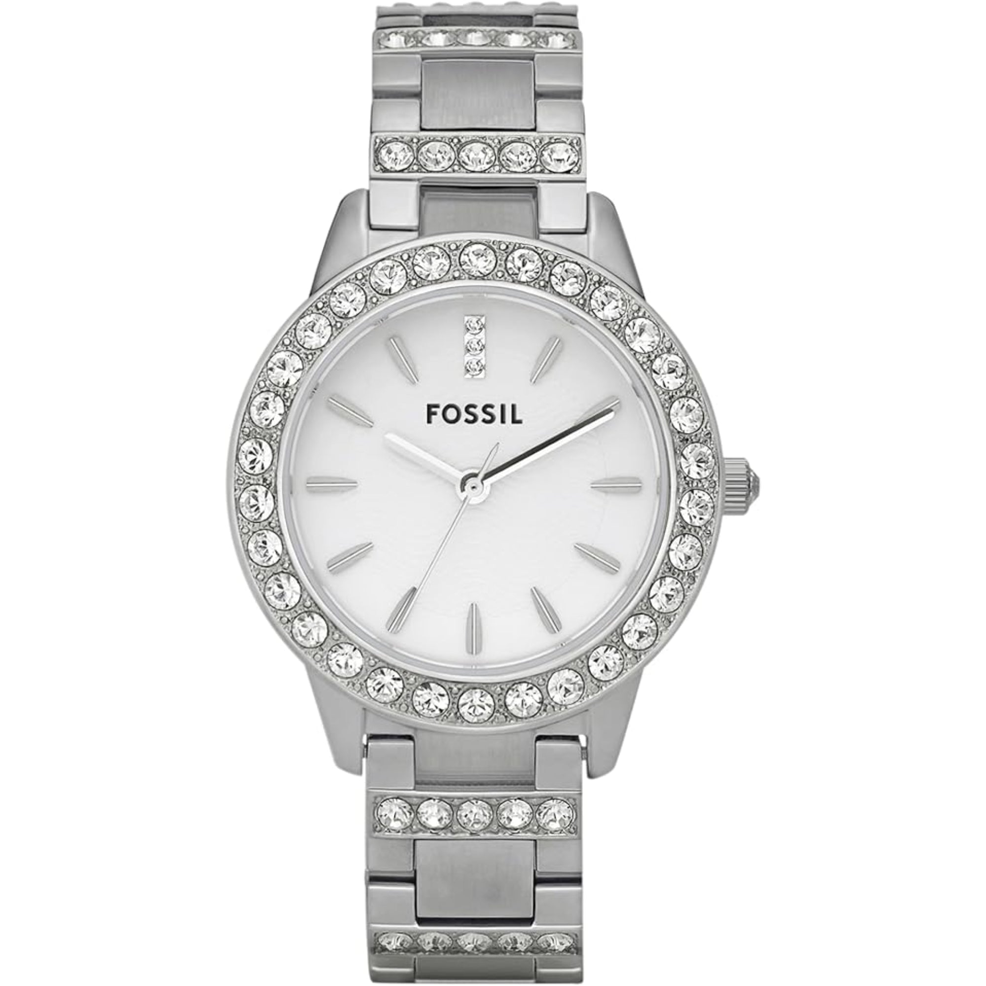 Fossil Jesse 34mm Silver Dial Steel Ladies Quartz Watch ES2362
