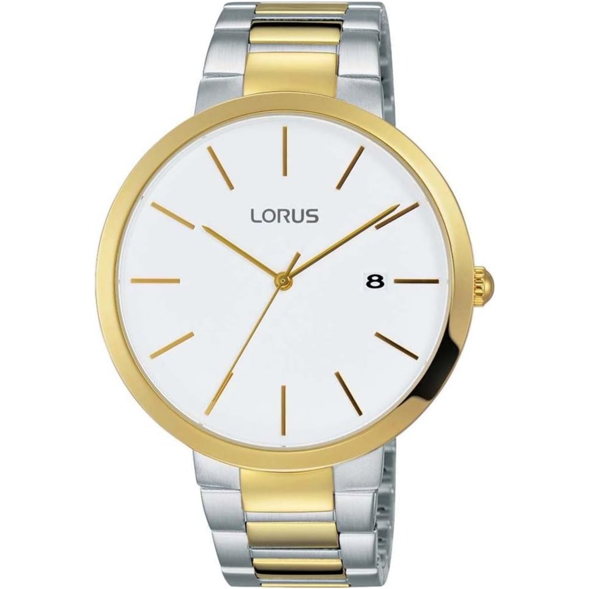 Lorus Dress Two Tone White Dial Men's Watch RS990CX9 - WatchNation