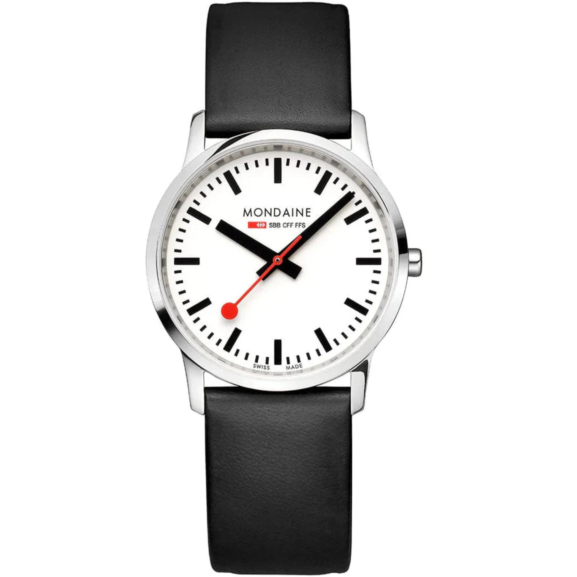 Mondaine Simply Elegant Quartz White Dial Leather Watch A400.30351.12SBB