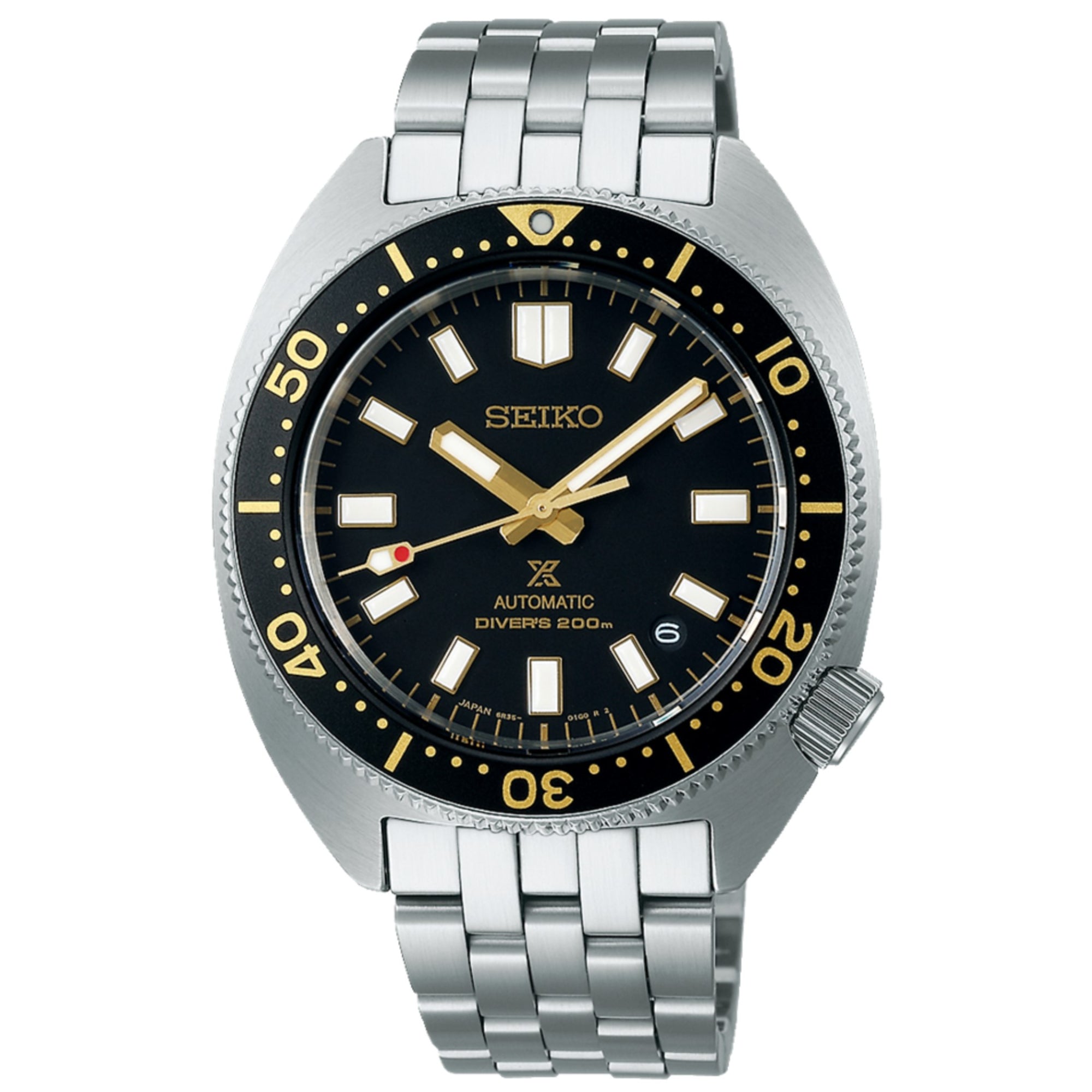 Seiko Prospex Heritage Turtle 1968 Nachbildung Automatik Schwarzes Zifferblatt Edelstahlarmband SPB315J1