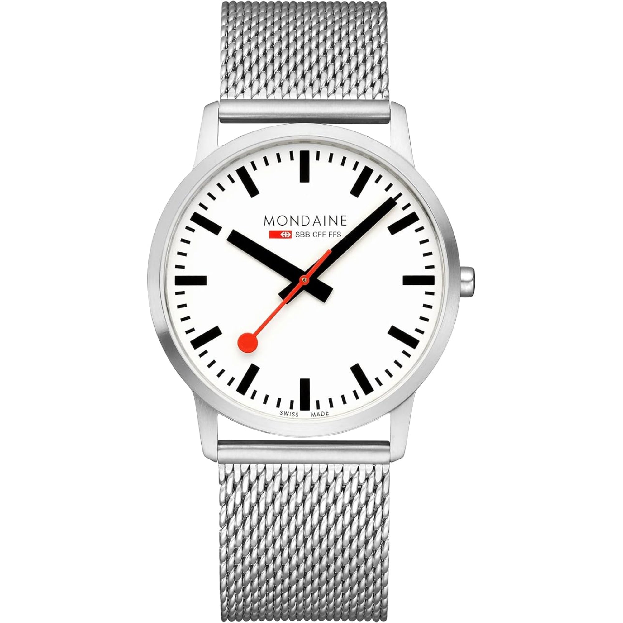 Mondaine Simply Elegant 40mm White Dial Steel Mens Quartz  Watch A638.30350.16SBZ