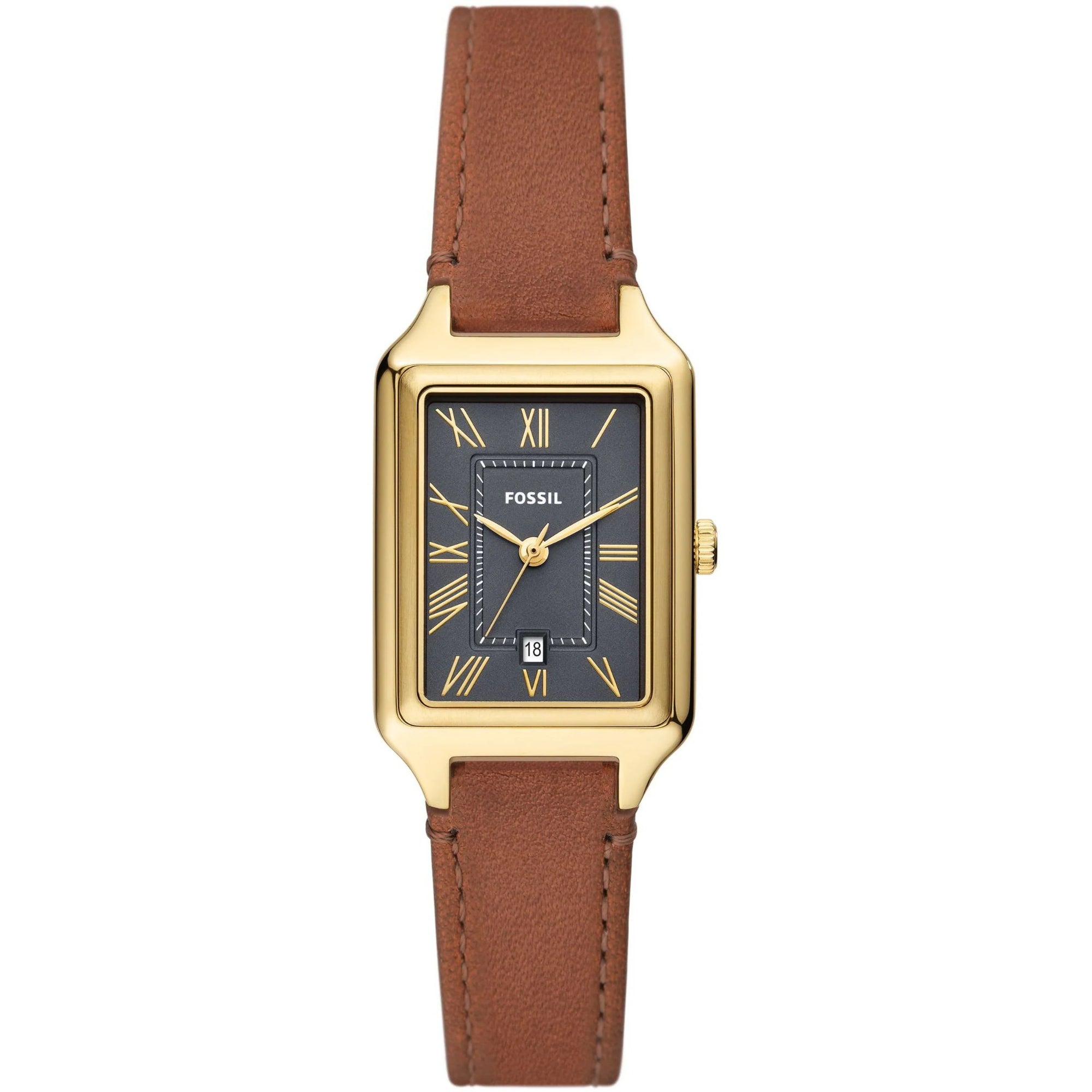 Fossil Raquel 23mm Gray Dial Leather Ladies Quartz Watch ES5303