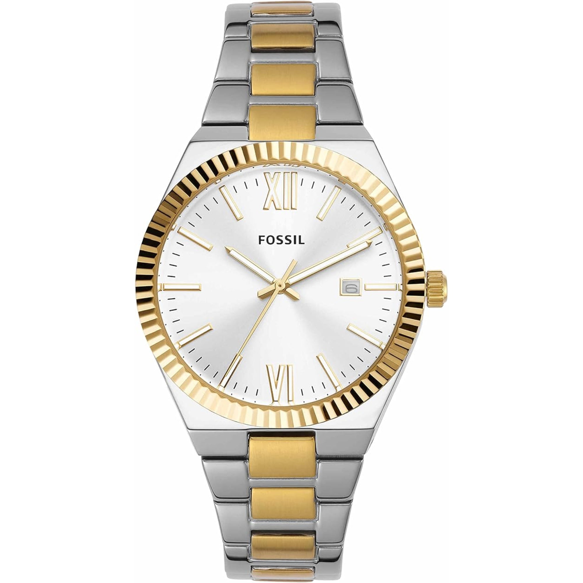 Fossil Scarlette 38mm Silver Dial Steel Ladies Quartz Watch ES5259