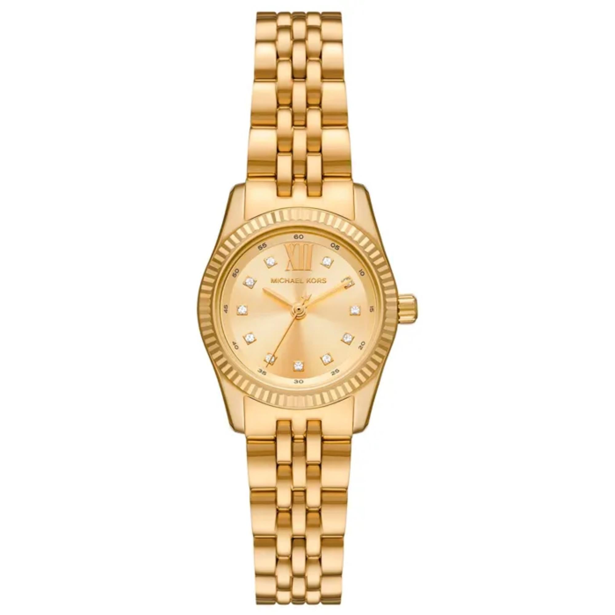 Michael Kors Lexington Gold-Ton Edelstahl Gold Zifferblatt Damen Uhr MK4741