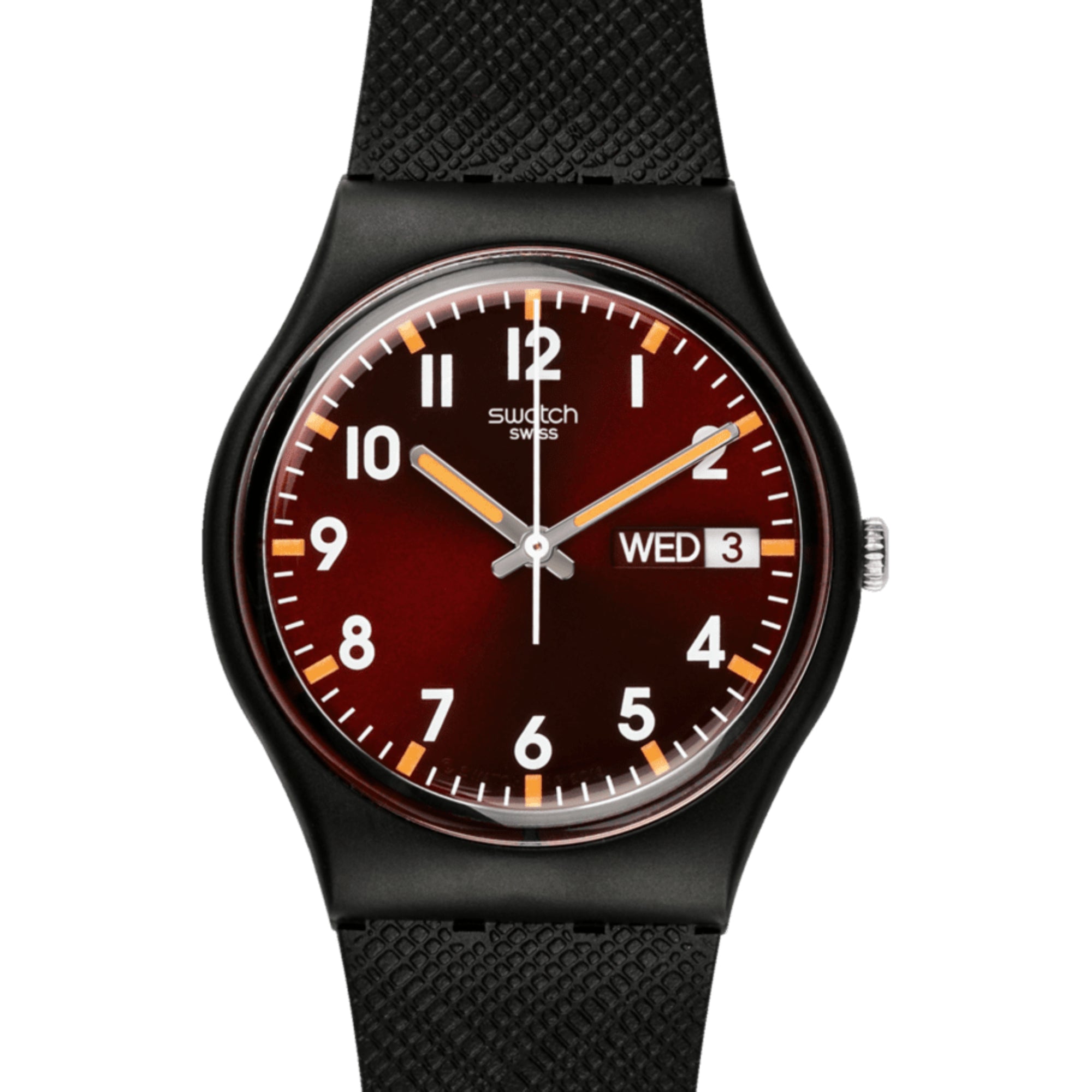 Swatch SIR RED Klassische Original Gent Rotes Zifferblatt Uhr SO28B704