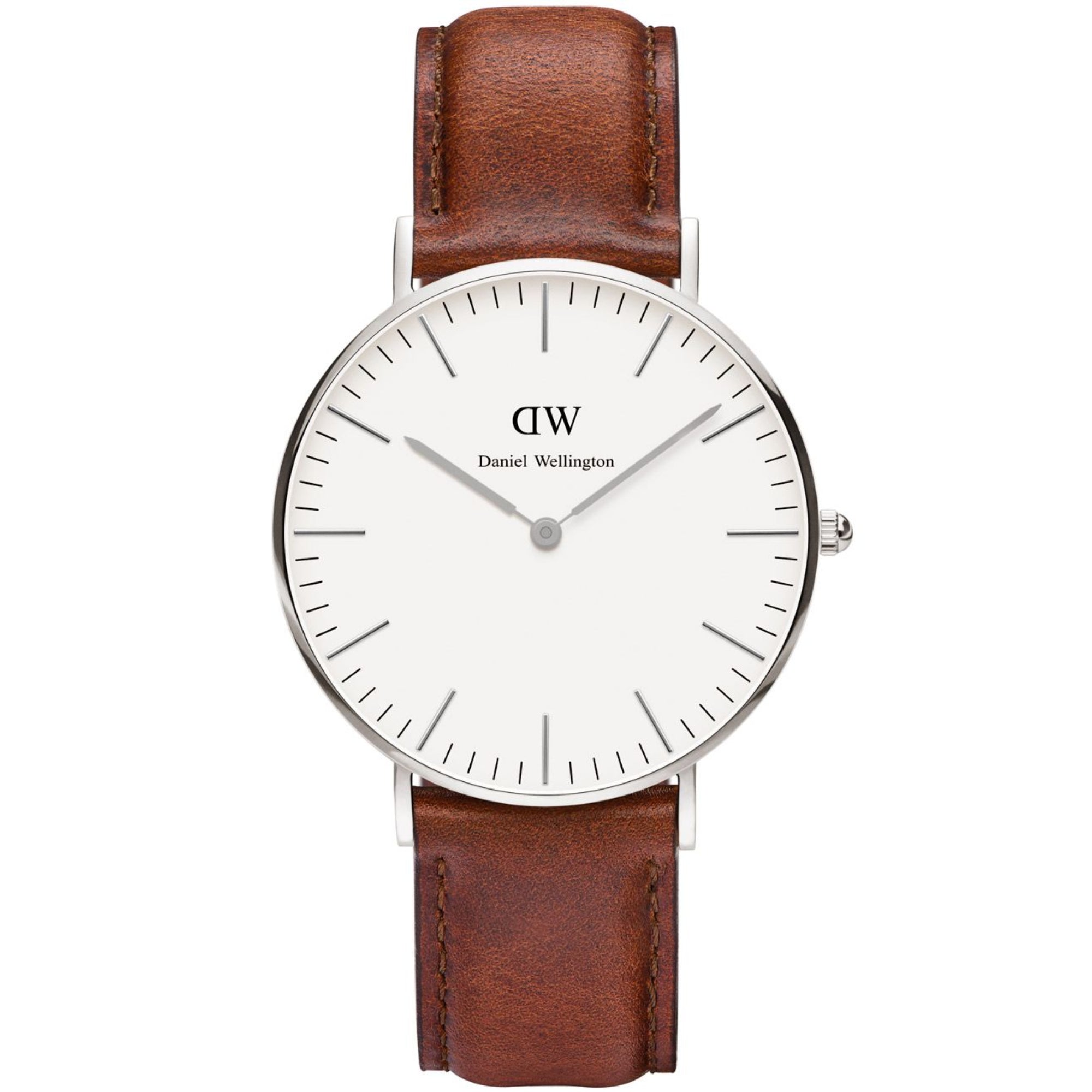 Daniel Wellington Classic 36mm Weißes Zifferblatt Leder Damen Quarz Uhr 0607DW