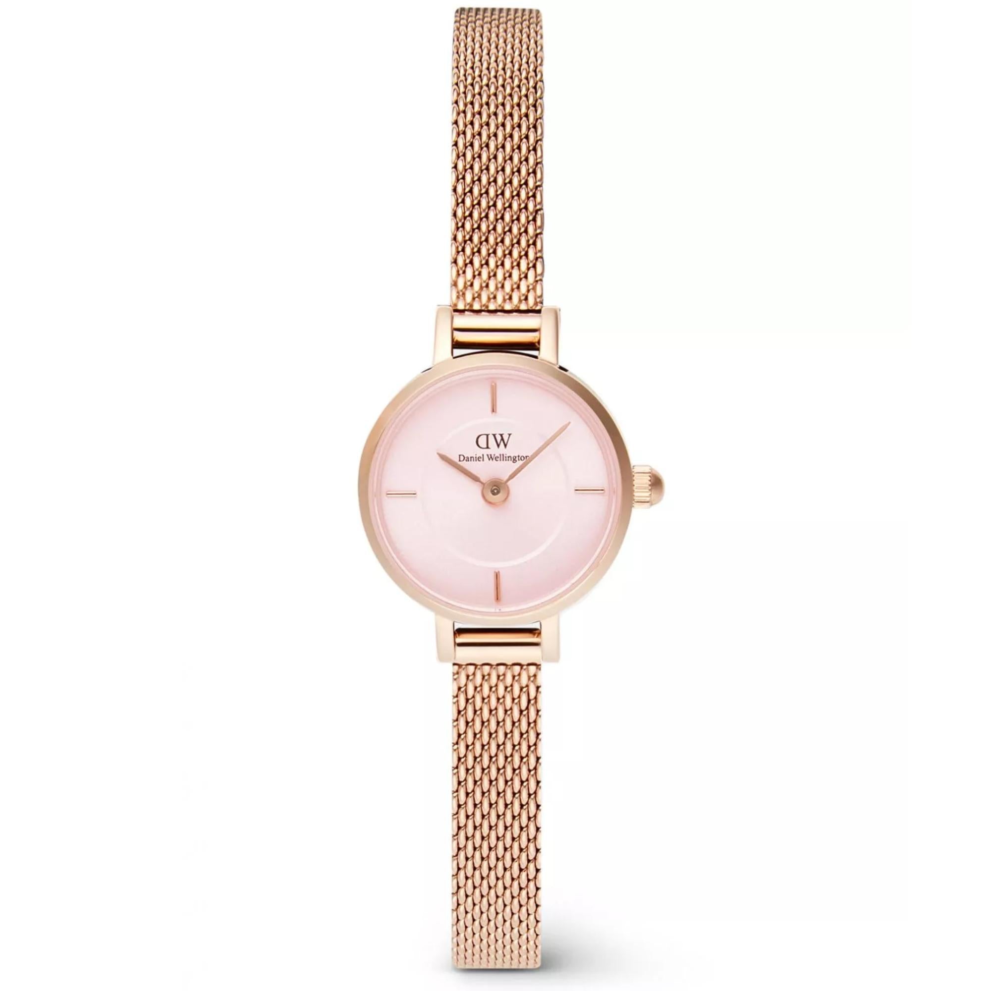 Daniel Wellington Petite 19mm Pink Dial Steel Ladies Quartz Watch DW00100743