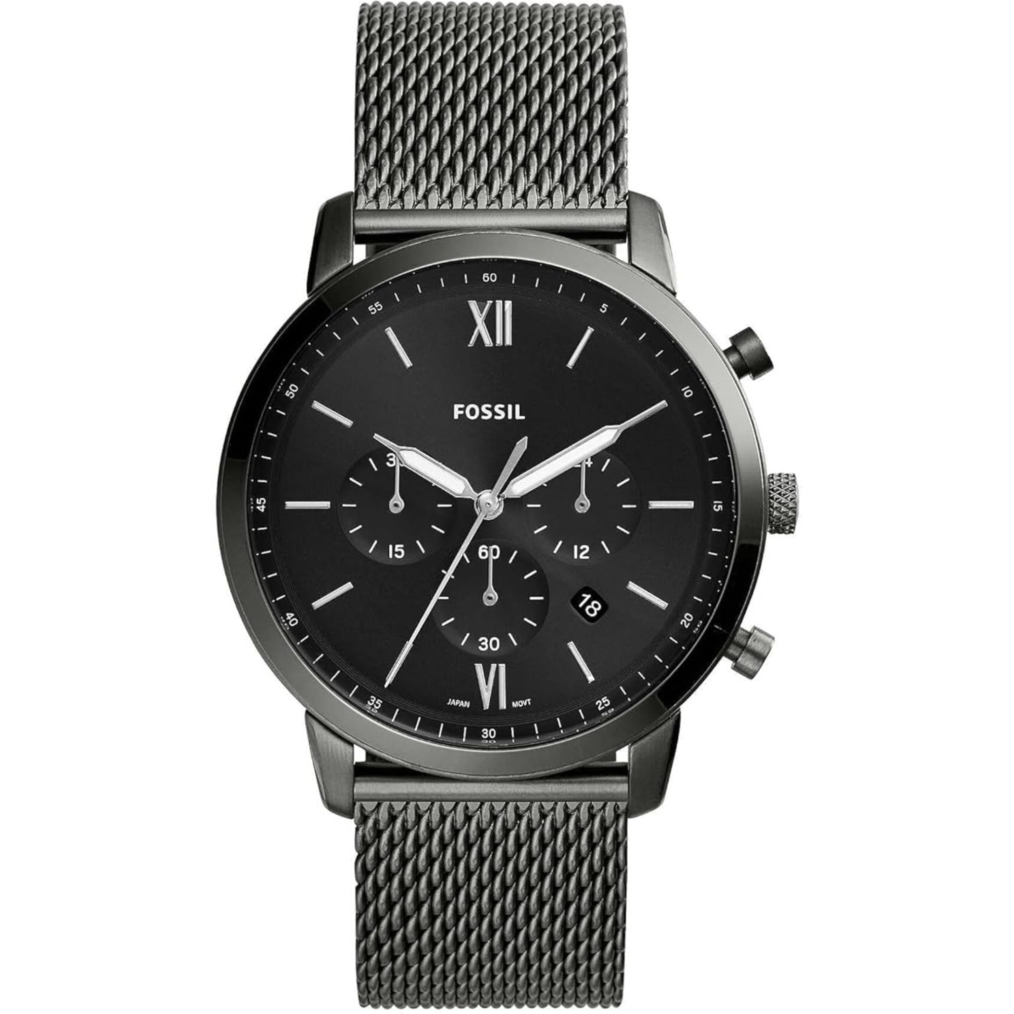 Fossil Neutra 44mm Chronograph Black Dial Steel Mens Quartz Watch FS5699