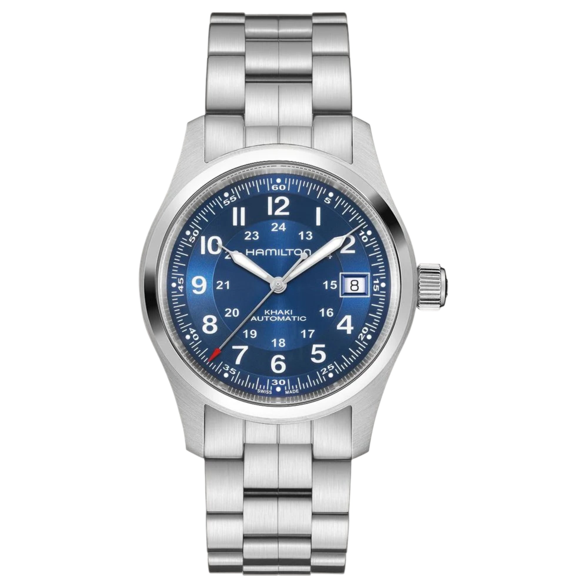 Hamilton Khaki Field 38mm Blue Dial Steel automatic watch H70455140 front view